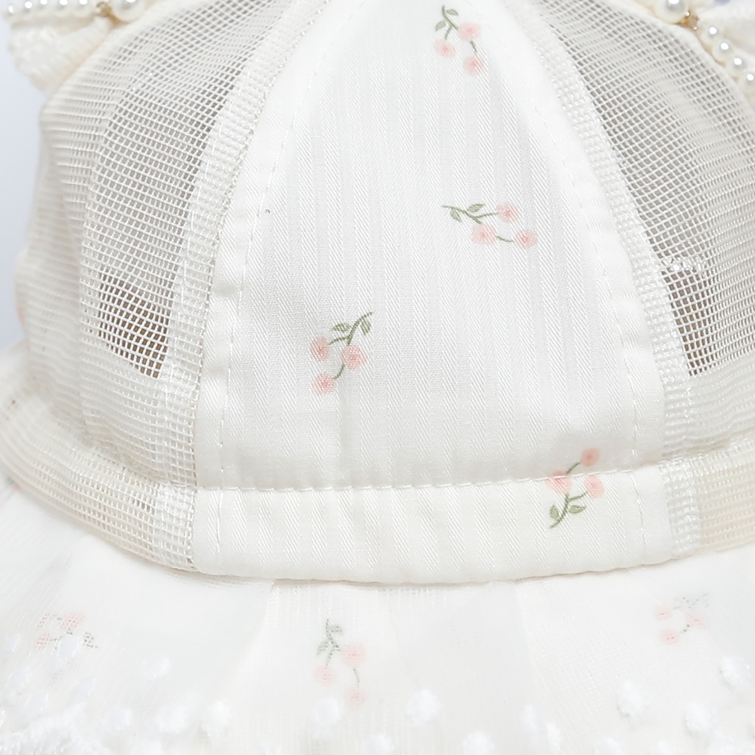 Mũ thời trang KidsPlaza ren đính 2 nơ 25K-H15 Size 46 (Hồng)