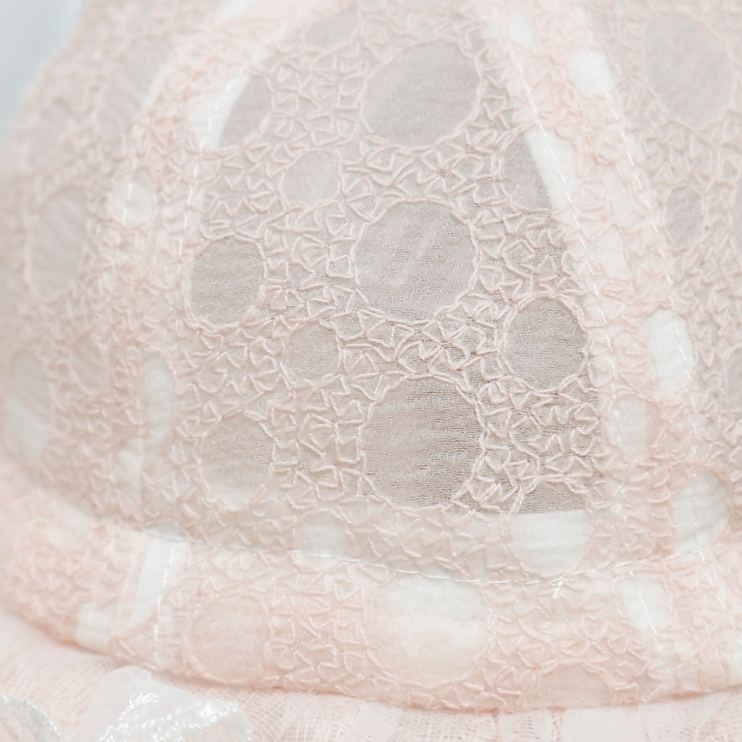 Mũ thời trang KidsPlaza ren đính nơ 25K-H14 Size 46 (Hồng)