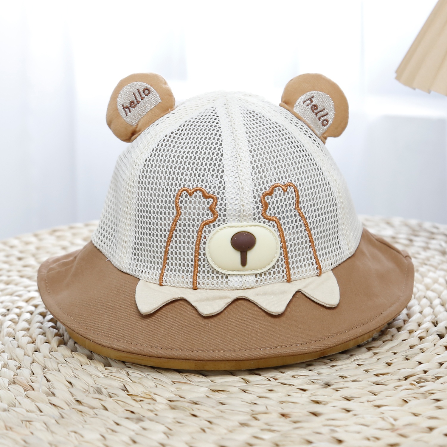 Mũ thời trang KidsPlaza thêu gấu 25K-H27 Size 50 (Nâu) hình 1