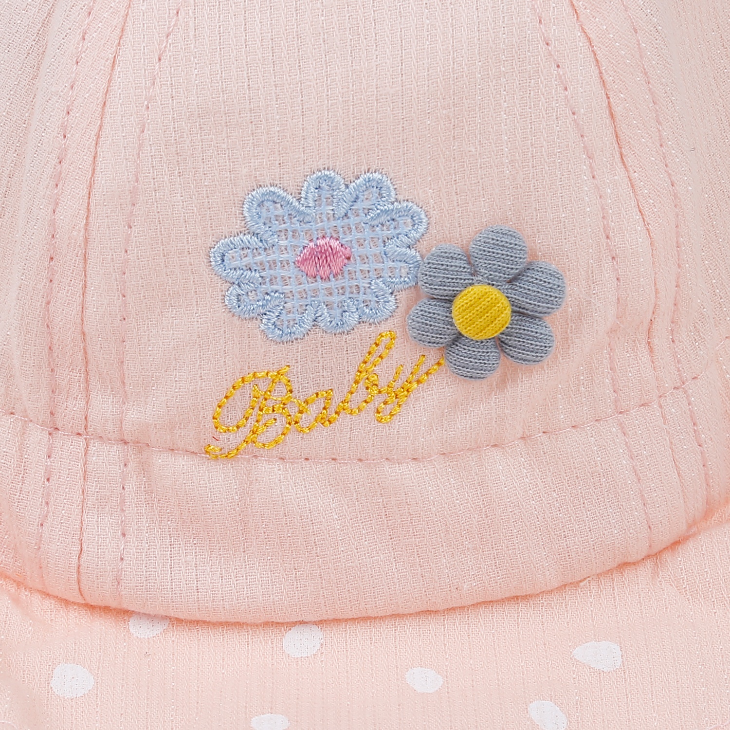 Mũ thời trang KidsPlaza thêu hoa 23K-H17 (Hồng đào) hình 3