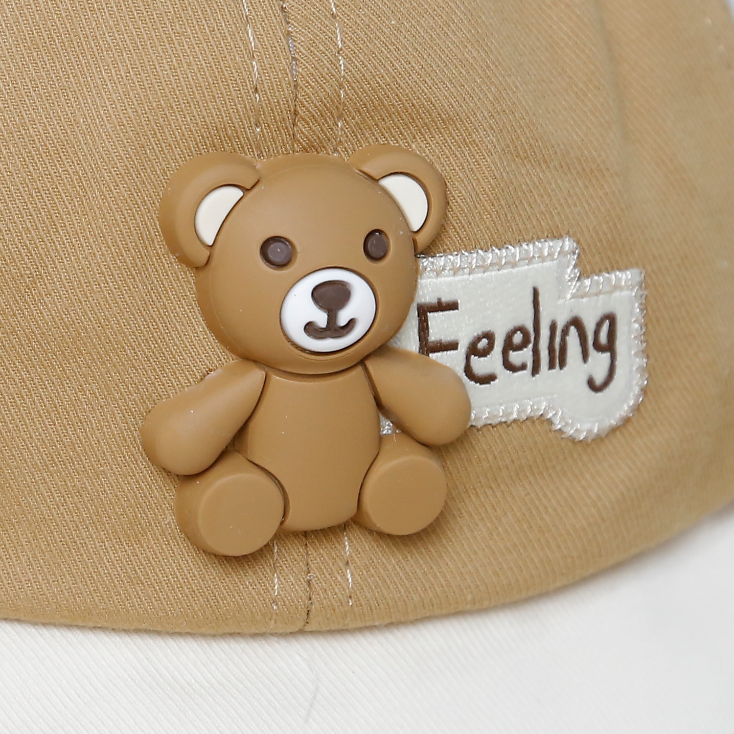 Mũ lưỡi trai KidsPlaza đính gấu 25K-H08 Size 48 (Nâu)