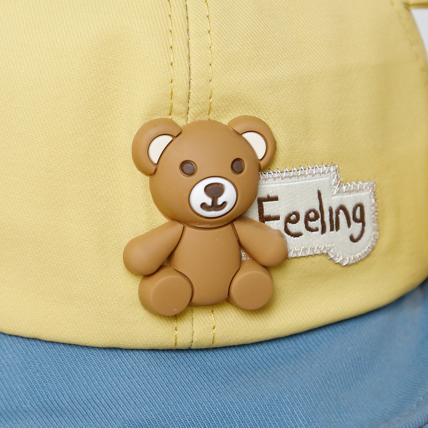 Mũ lưỡi trai KidsPlaza đính gấu 25K-H08 Size 48 (Vàng) hình 3