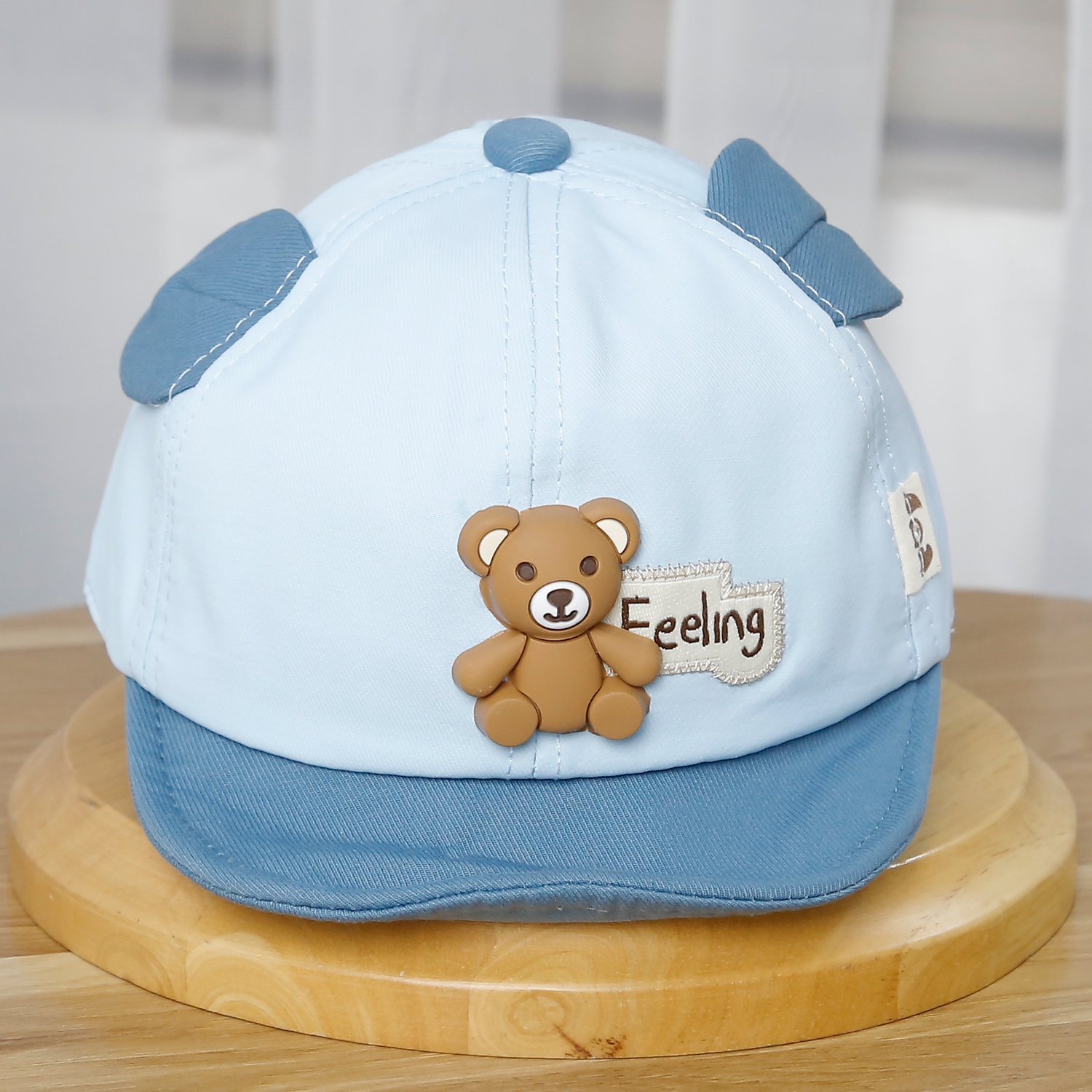 Mũ lưỡi trai KidsPlaza 25K-H08 đính gấu 48 (Xanh)