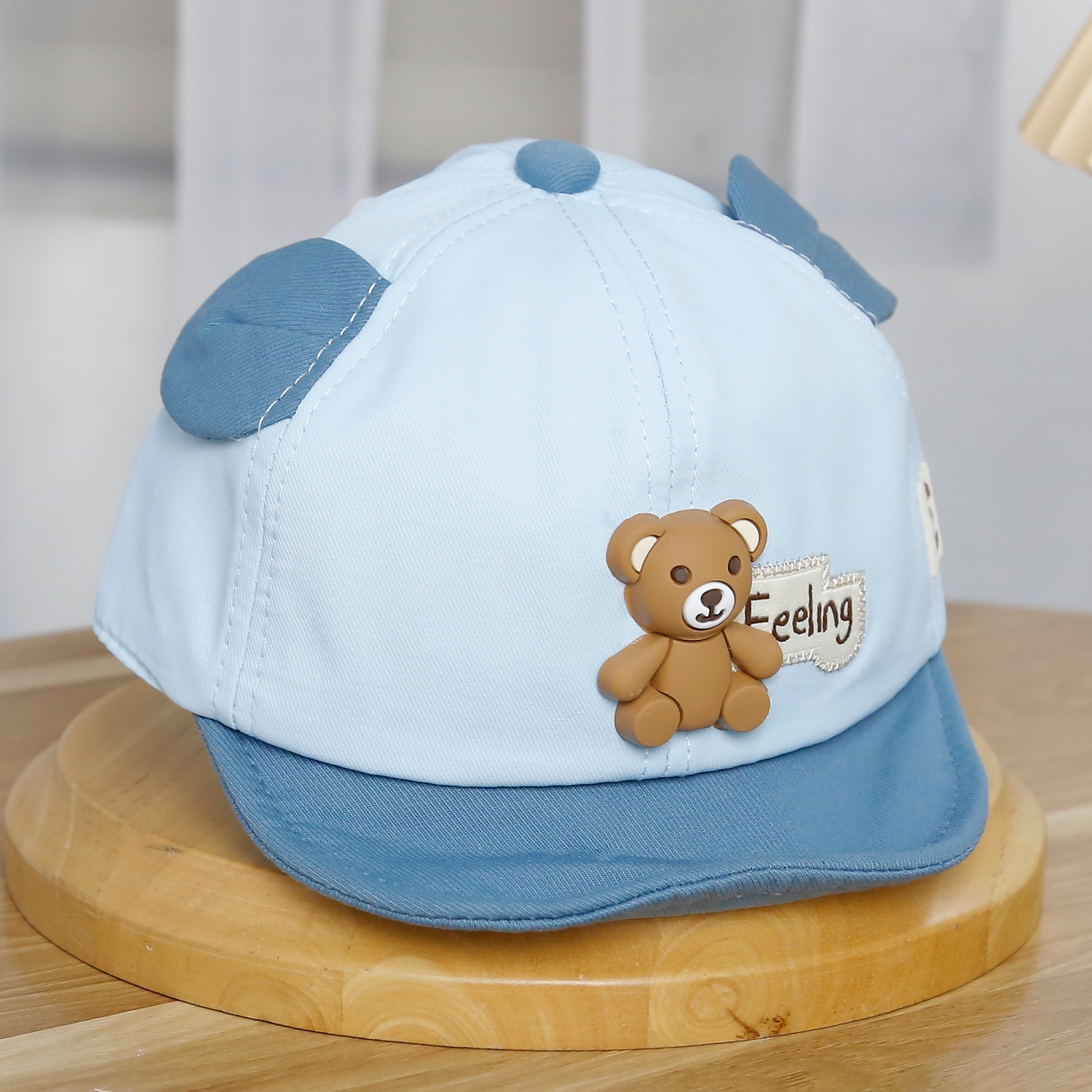 Mũ lưỡi trai KidsPlaza đính gấu 25K-H08 Size 48 (Xanh)