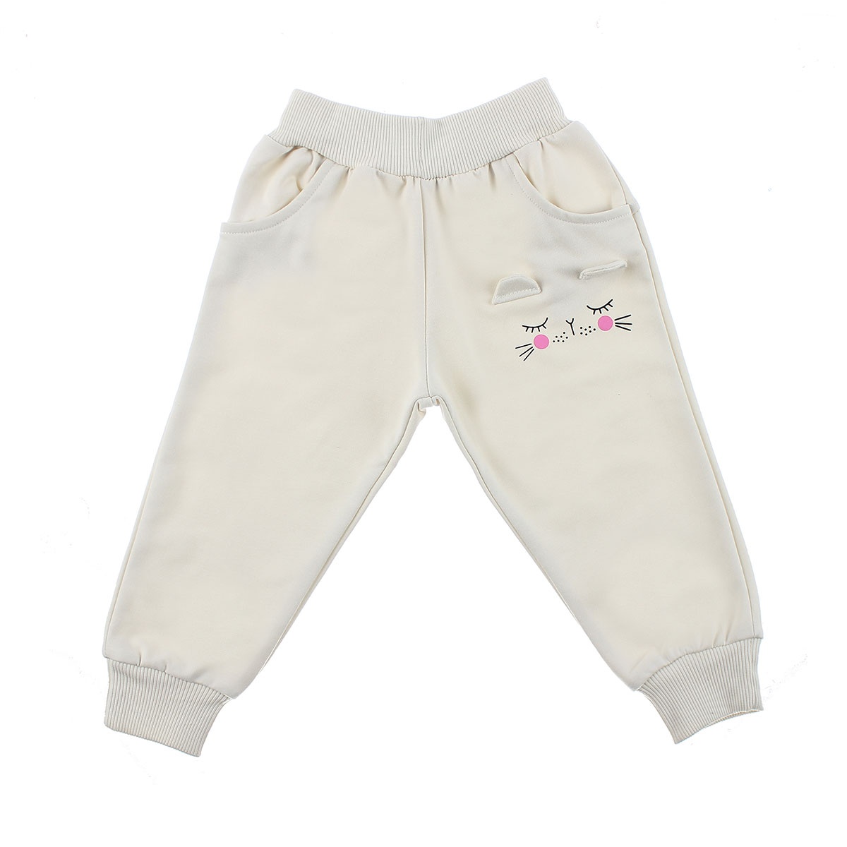 Bộ nỉ da cá bèo gấu in mắt nhắm cho bé gái Mamago HT19D hình 3