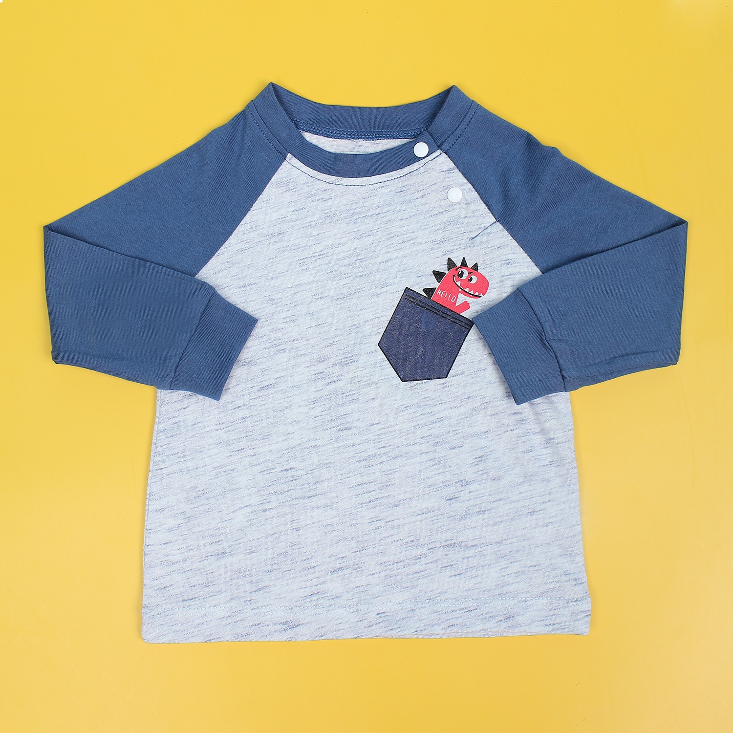 Bộ quần áo bé trai có túi ngực Mamago ND19T (tím than) hình 2