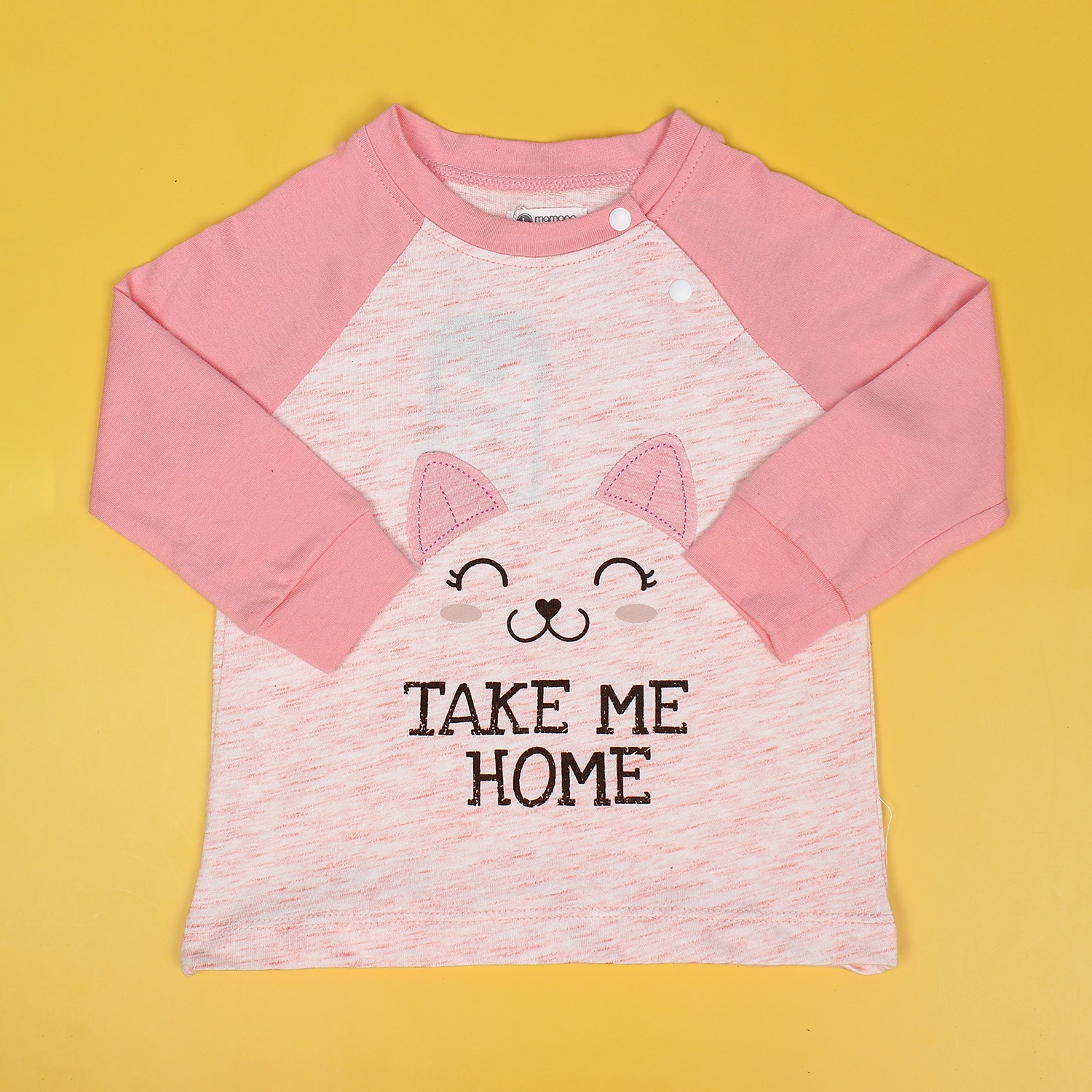 Bộ quần áo bé gái in hình mặt mèo Mamago ND19T  hình 2