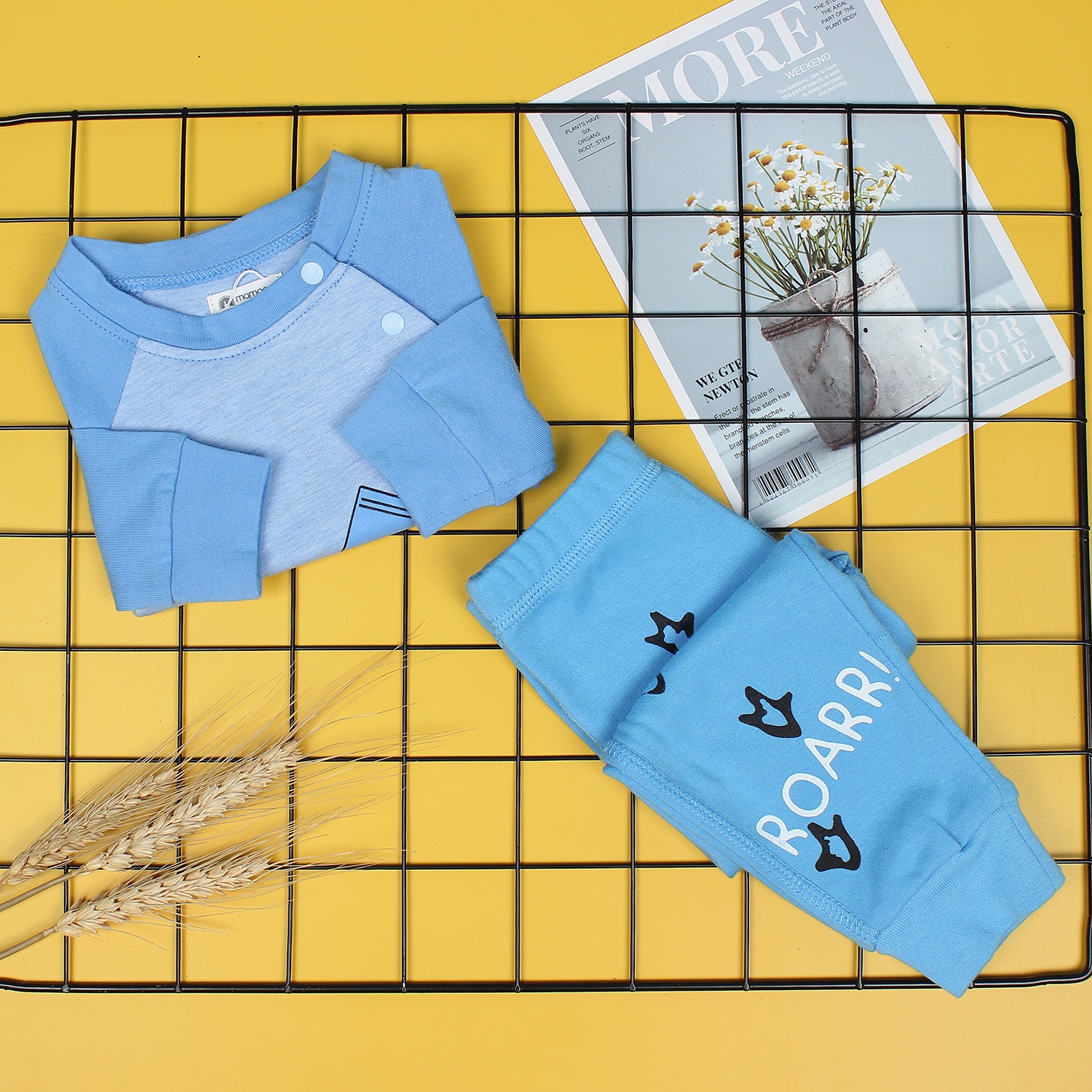 Bộ quần áo bé trai có túi ngực Mamago ND19T (xanh dương) hình 1