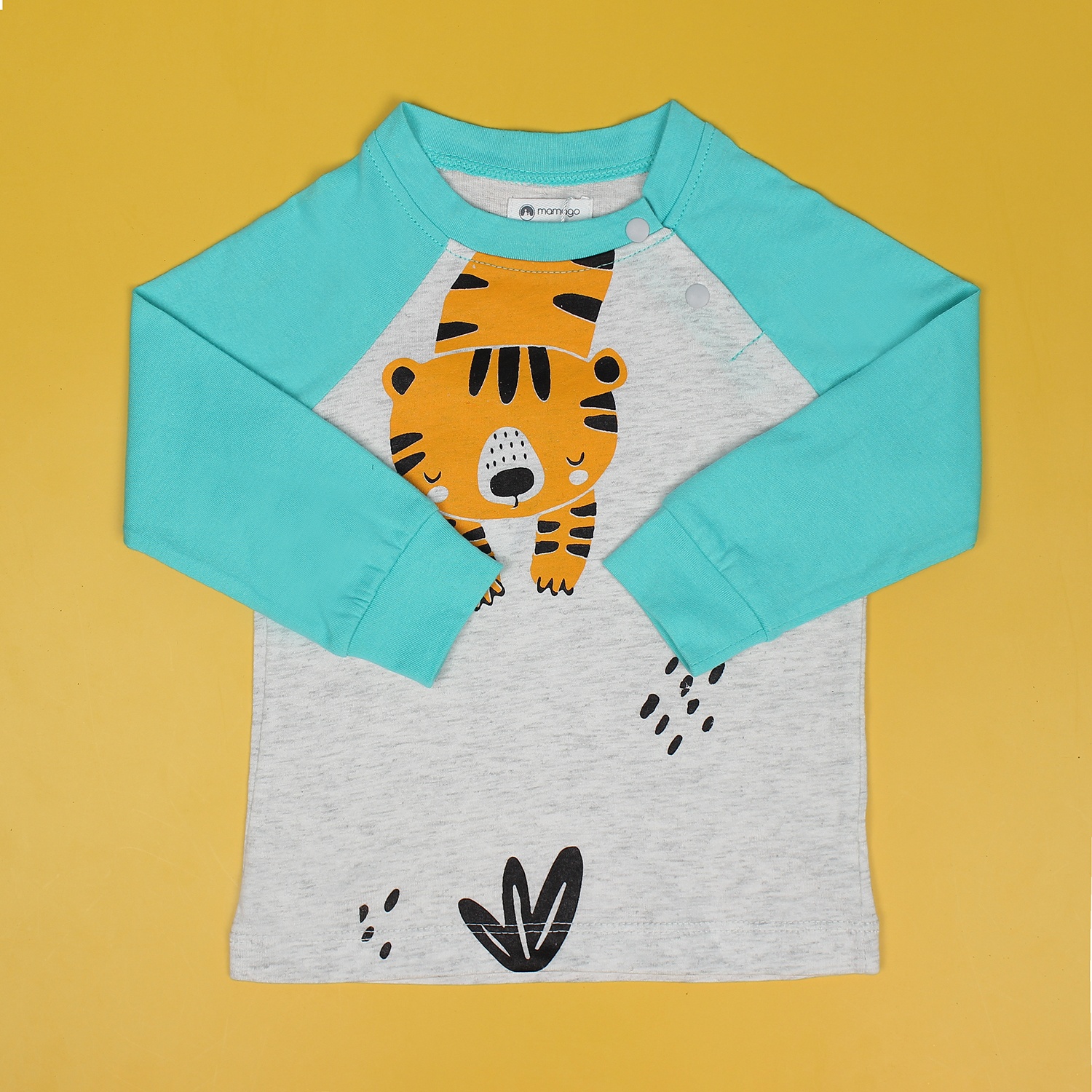 Bộ quần áo bé trai dài tay in hình chú hổ Mamago ND19T hình 2