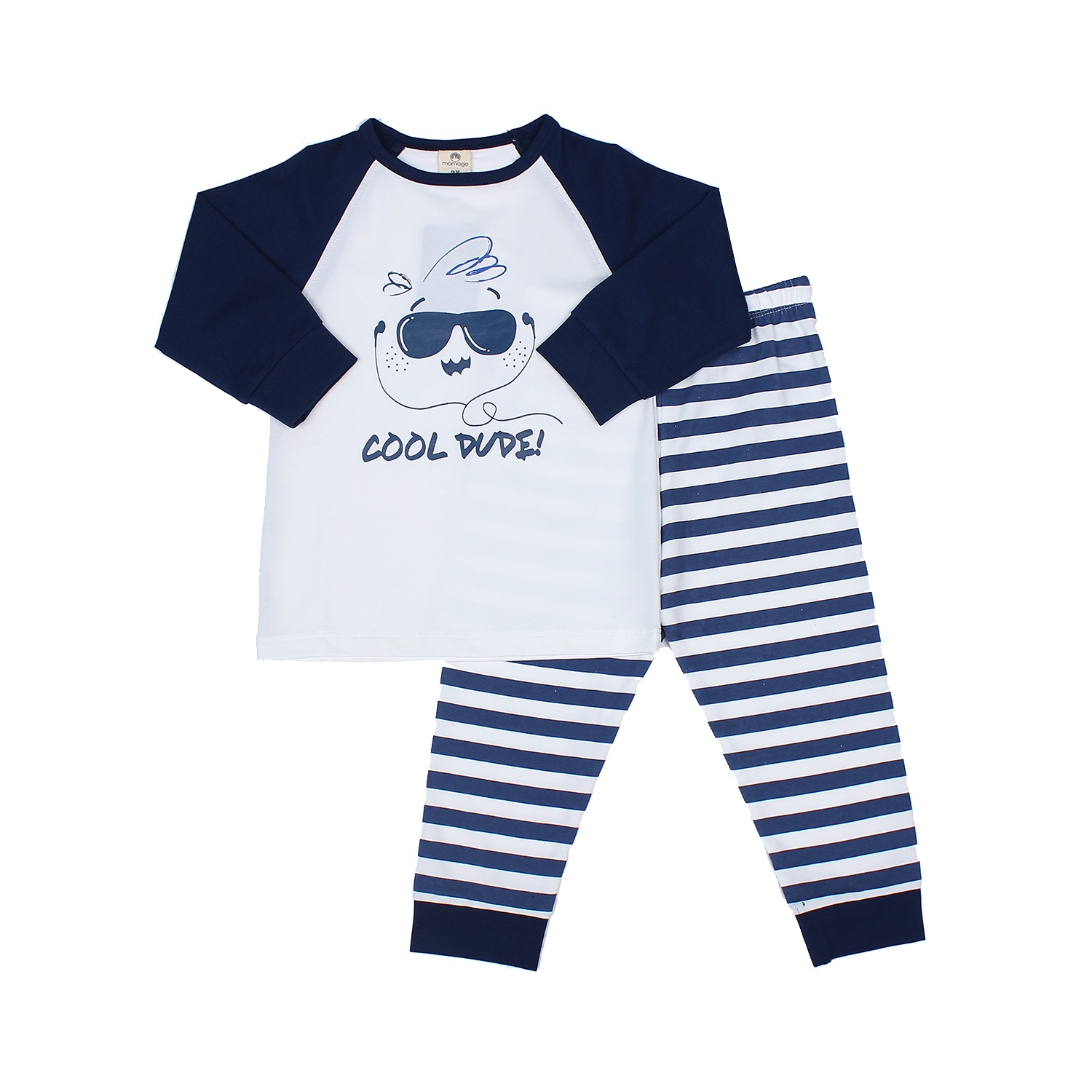 Bộ quần áo bé trai in em bé đeo kính Mamago M19T hình 1
