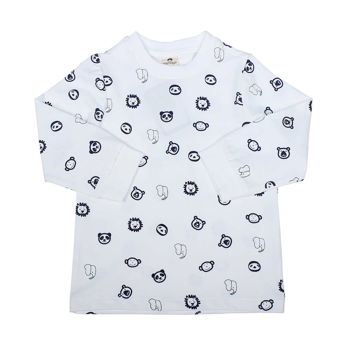 Bộ quần áo cotton dài tay cho bé trai in hình thú Mamago M19T hình 2