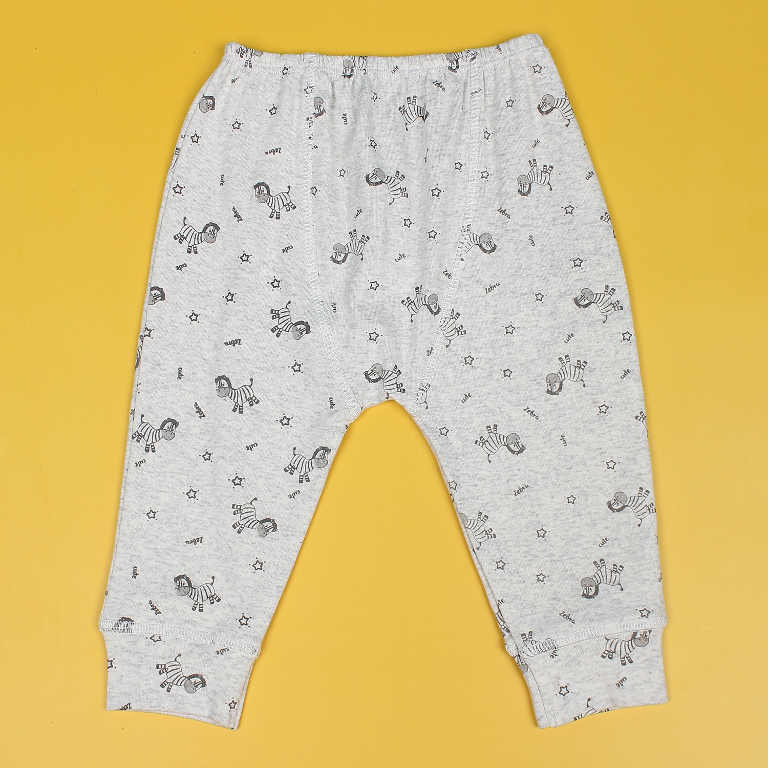 Bộ sơ sinh cài giữa hình chú ngựa vằn in tay Mamago NĐ19 (Ghi) hình 3