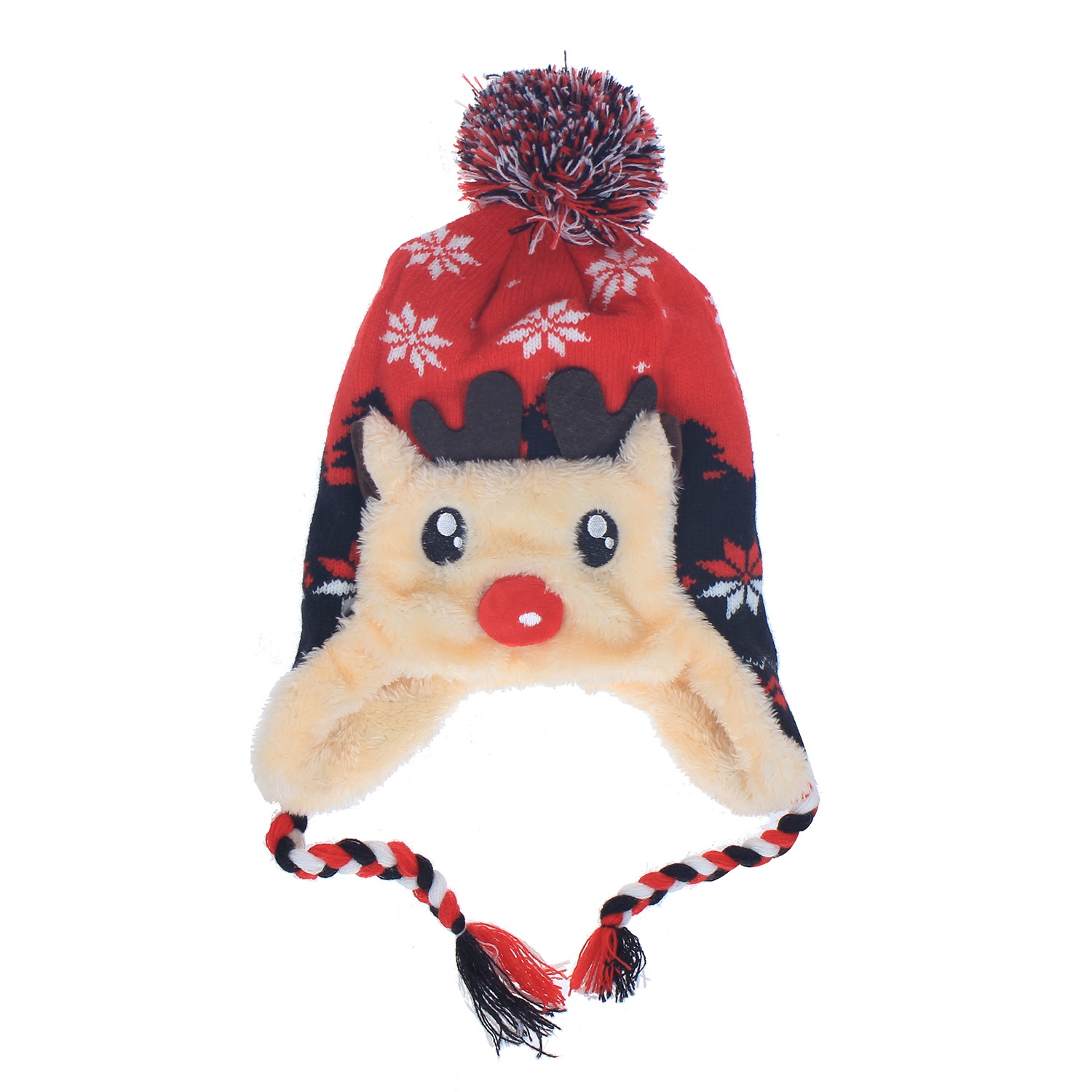 Bộ khăn mũ len in hình chú tuần lộc hình 2