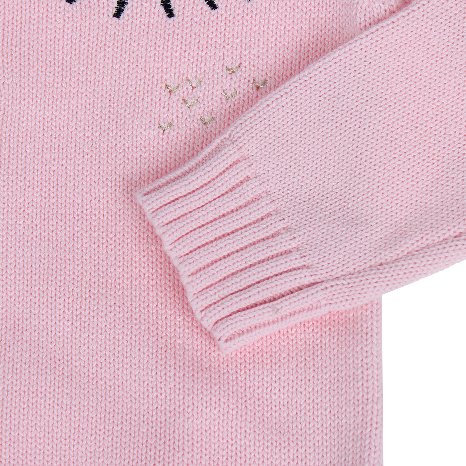 Áo len bé gái thêu hình khuôn mặt đáng yêu hình 3