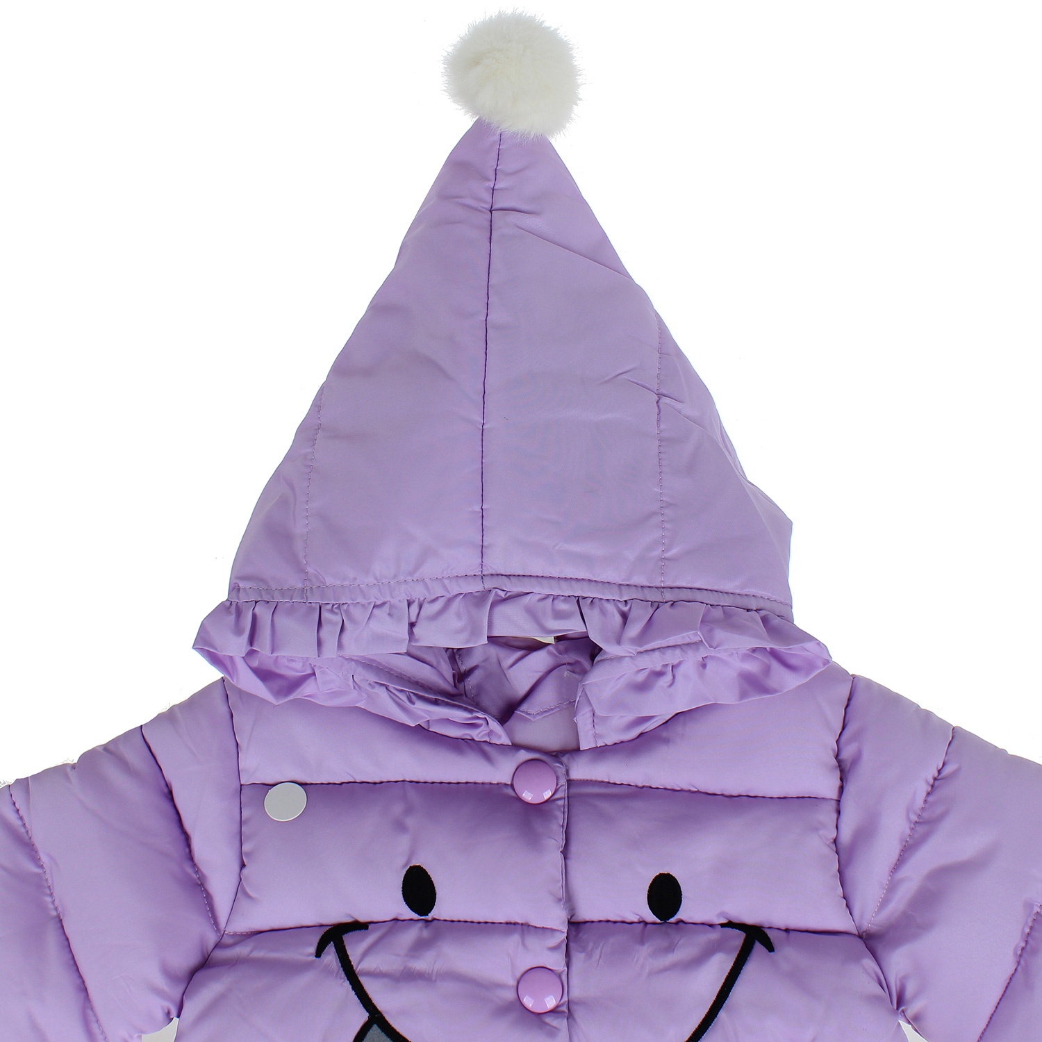 Áo khoác phao bé gái in mặt cười HTKids hình 2