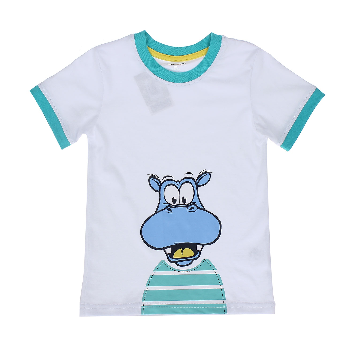 Bộ quần áo cotton in hình hà mã hình 2