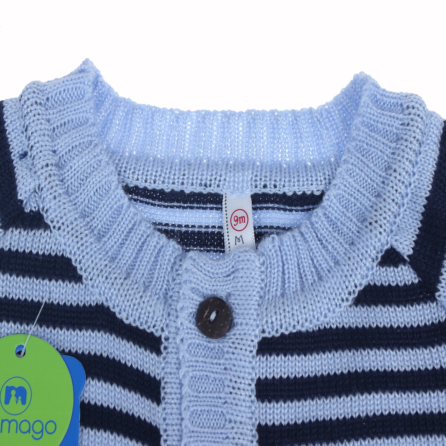 Áo len dài tay kẻ ngang Mamago hình 4