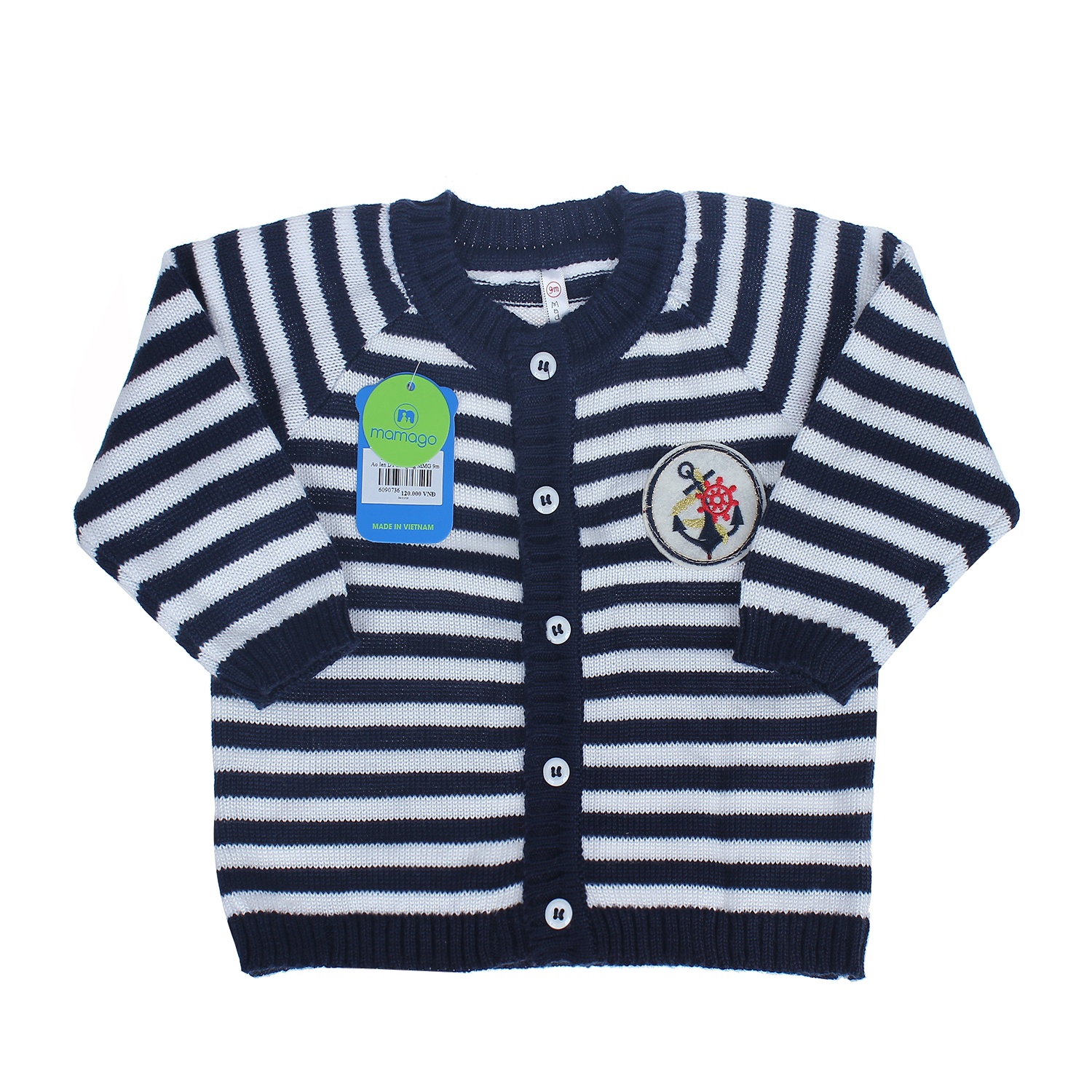 Áo len dài tay kẻ ngang Mamago hình 1