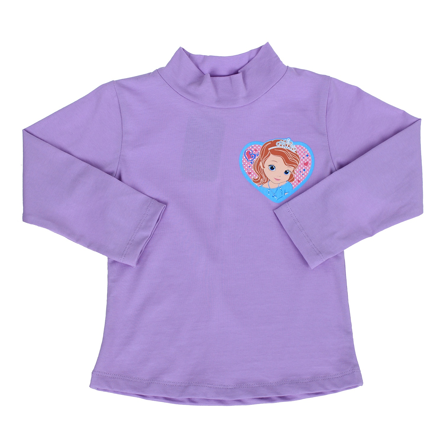 Áo thun cổ lọ bé gái in hình công chúa hình 1