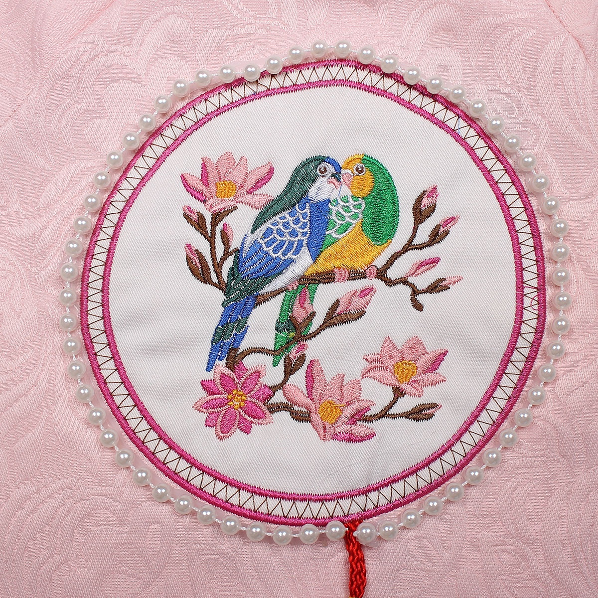 Set áo dài bé gái thêu chim và hoa Mamago M19HN (Hồng) Set áo dài bé gái thêu chim và hoa Mamago M19HN (Hồng) hình 3