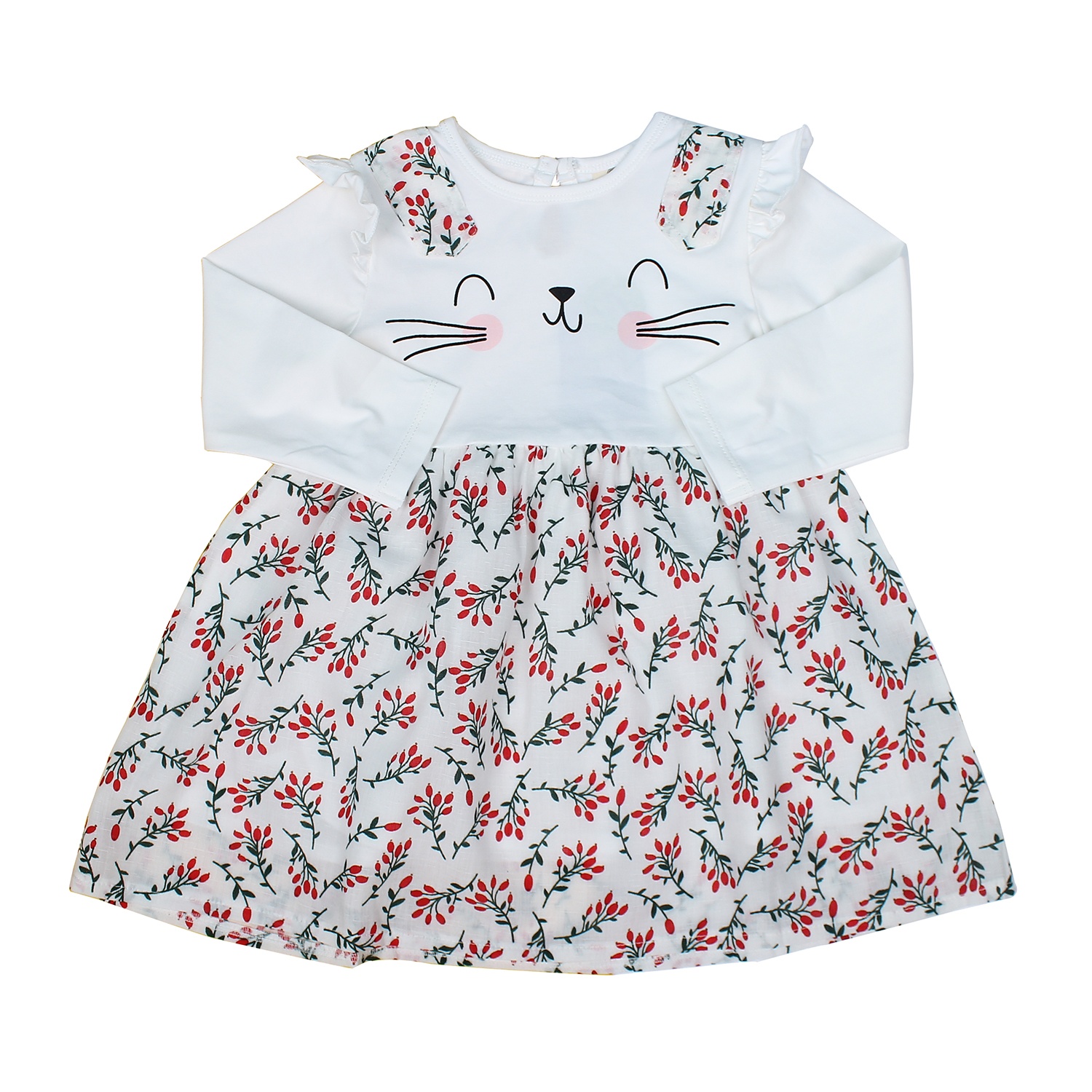 Váy dài Mamago in hình mặt mèo hoa đỏ M19T Váy dài Mamago in hình mặt mèo hoa đỏ M19T hình 1