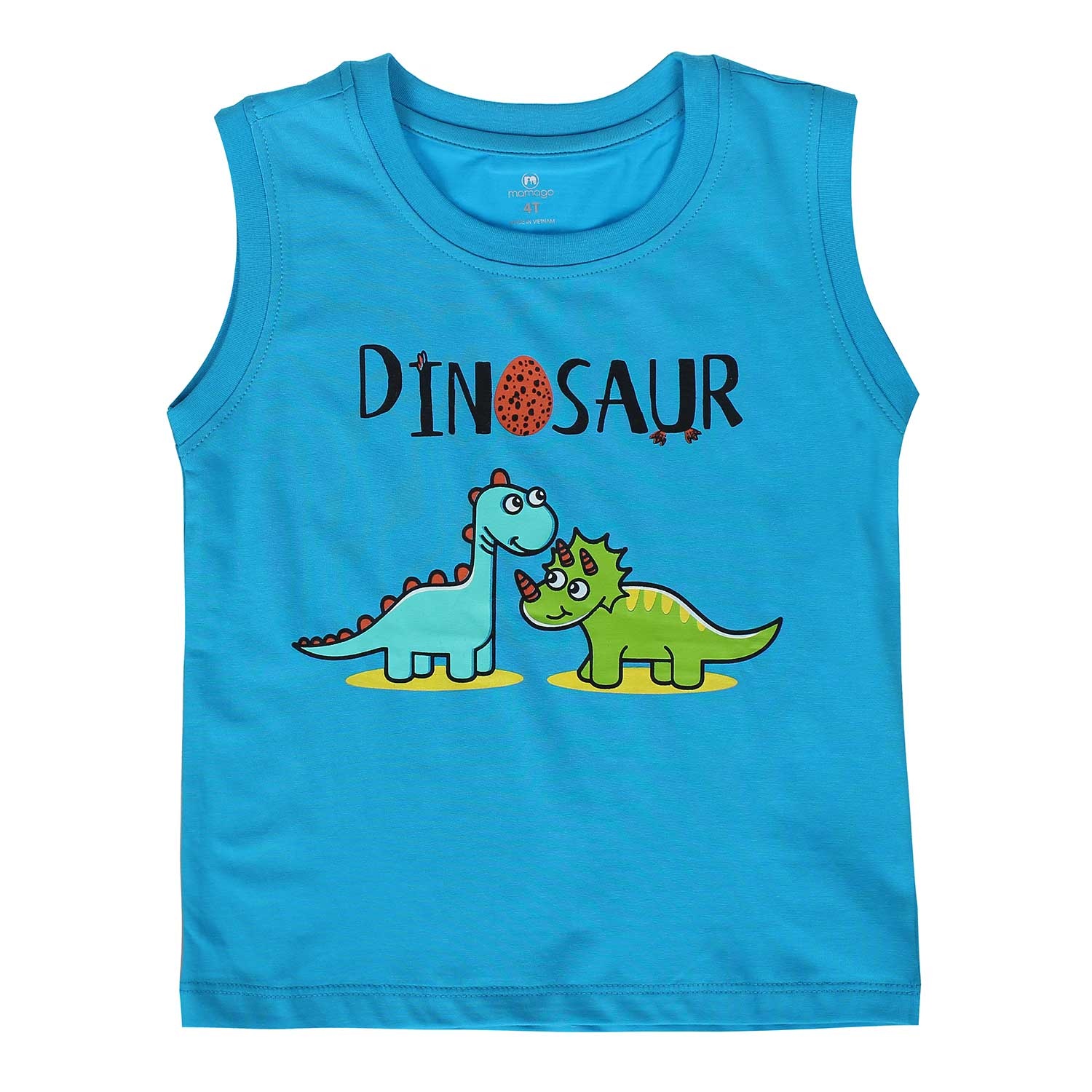 Áo ba lỗ bé trai in hình khủng long Mamago (Xanh) hình 1