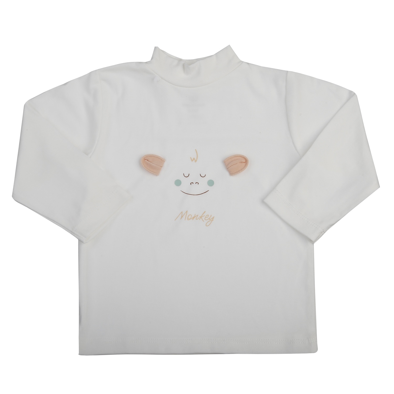 Áo cổ 3 phân KidsPlaza Otis gắn khỉ ND25T (Trắng)