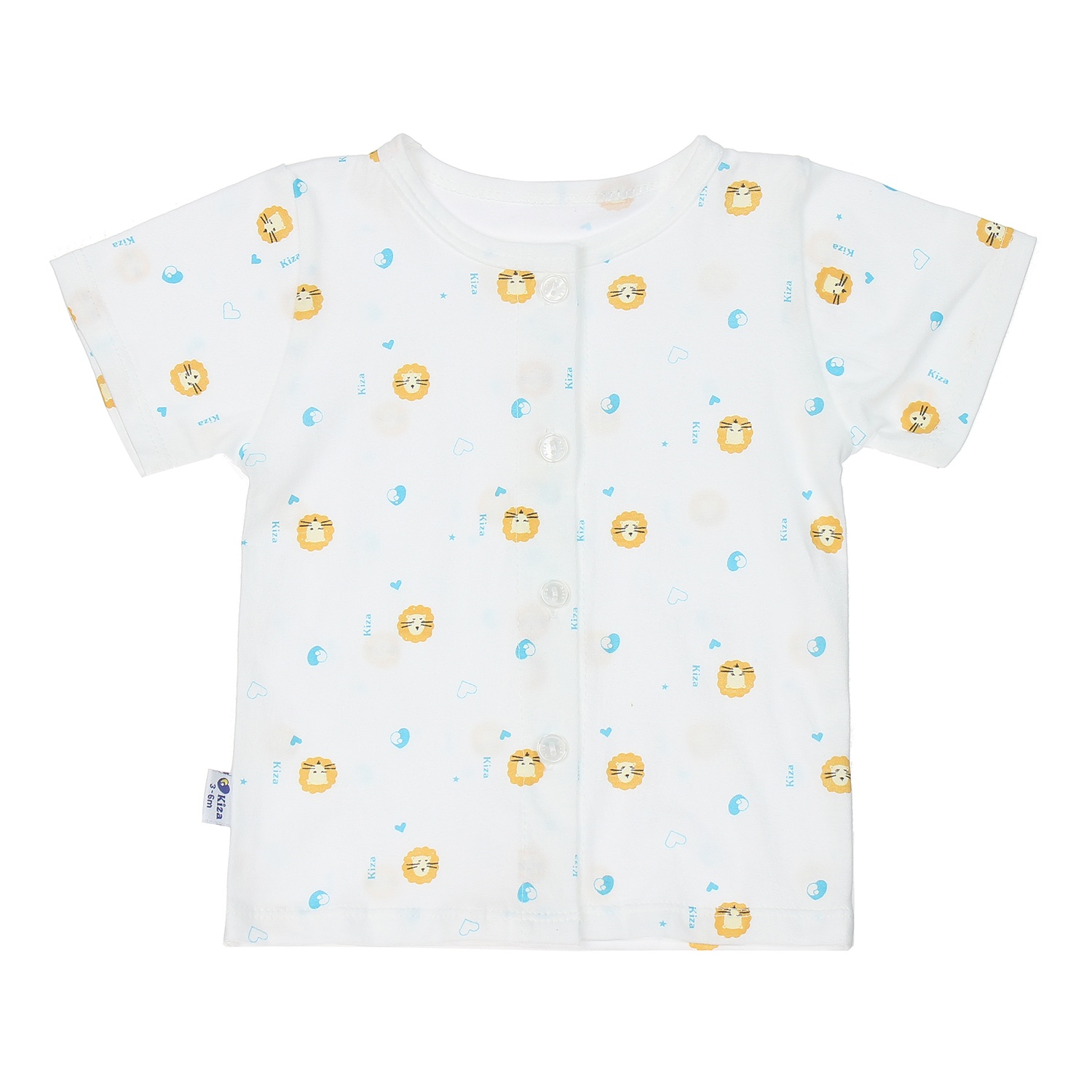 Áo cộc Kiza in sư tử (Trắng cam) hình 1