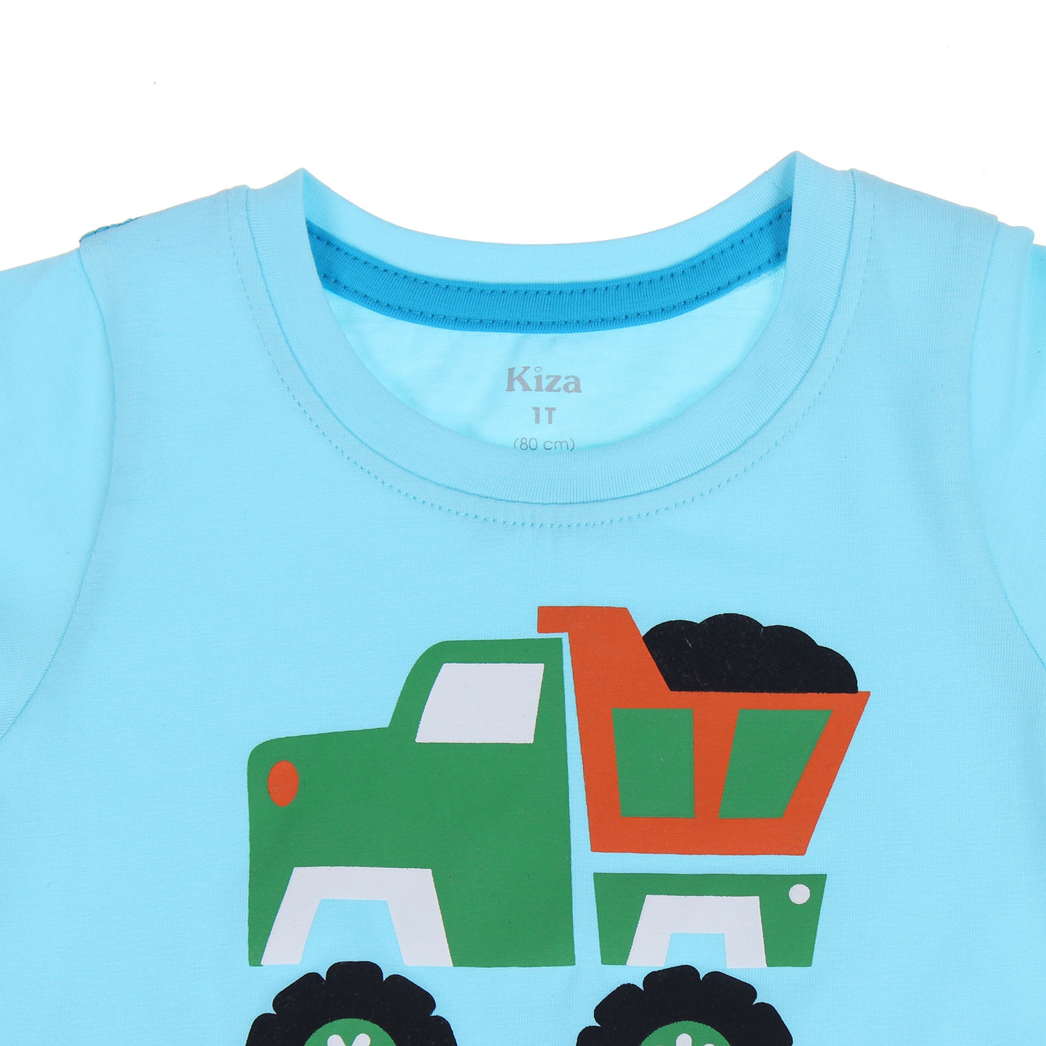 Áo cộc tay bé trai Kiza in hình xe tải (màu xanh) hình 2