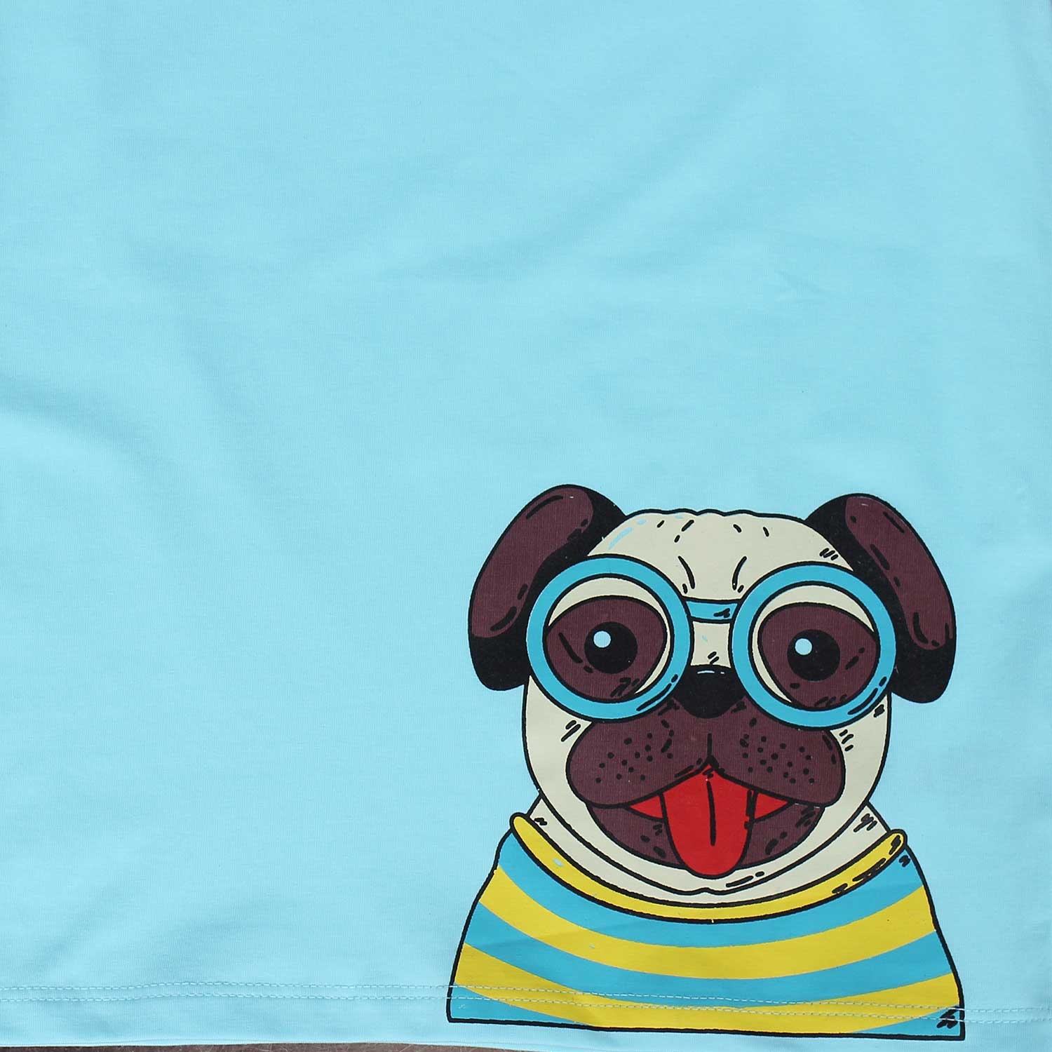 Áo cộc tay in cún đeo kính Mamago hình 2