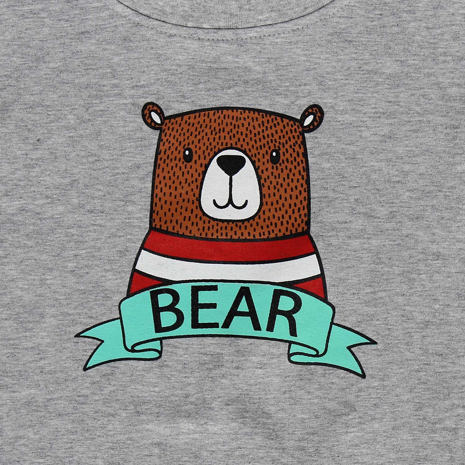 Áo cộc tay in gấu Bear Mamago (Ghi) hình 3