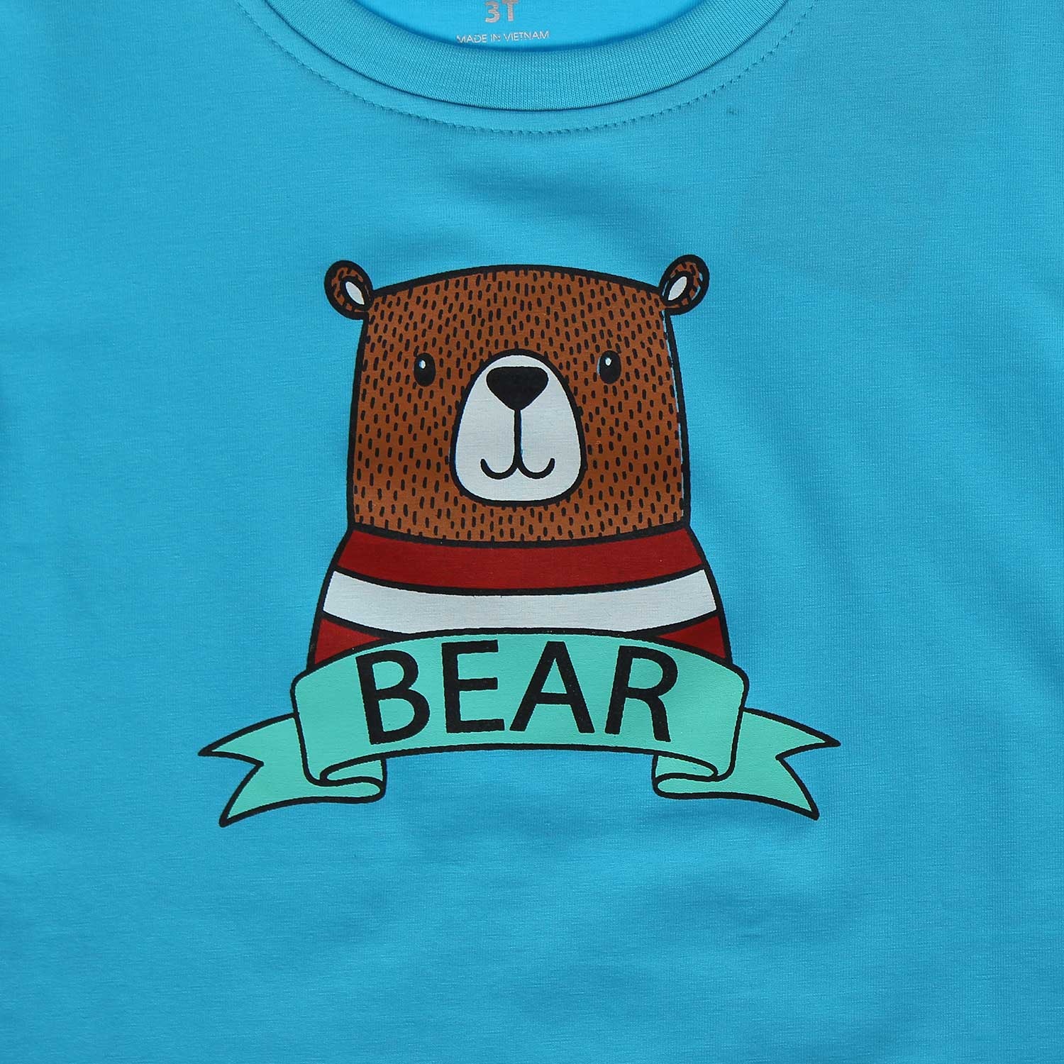 Áo cộc tay in gấu Bear Mamago (Xanh) hình 3