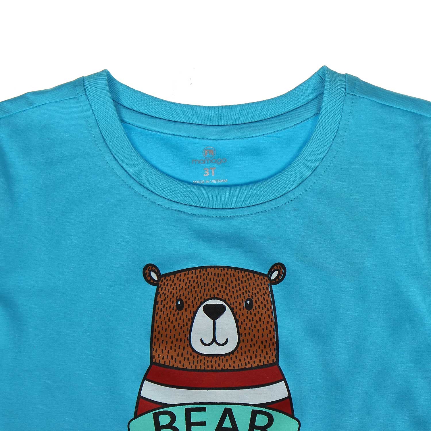 Áo cộc tay in gấu Bear Mamago (Xanh) hình 1