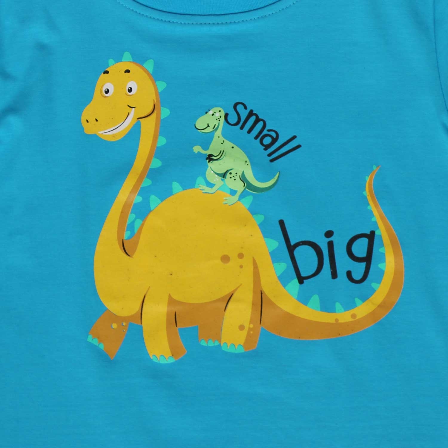 Áo cộc tay in hình khủng long mẹ con Mamago (Xanh) hình 3