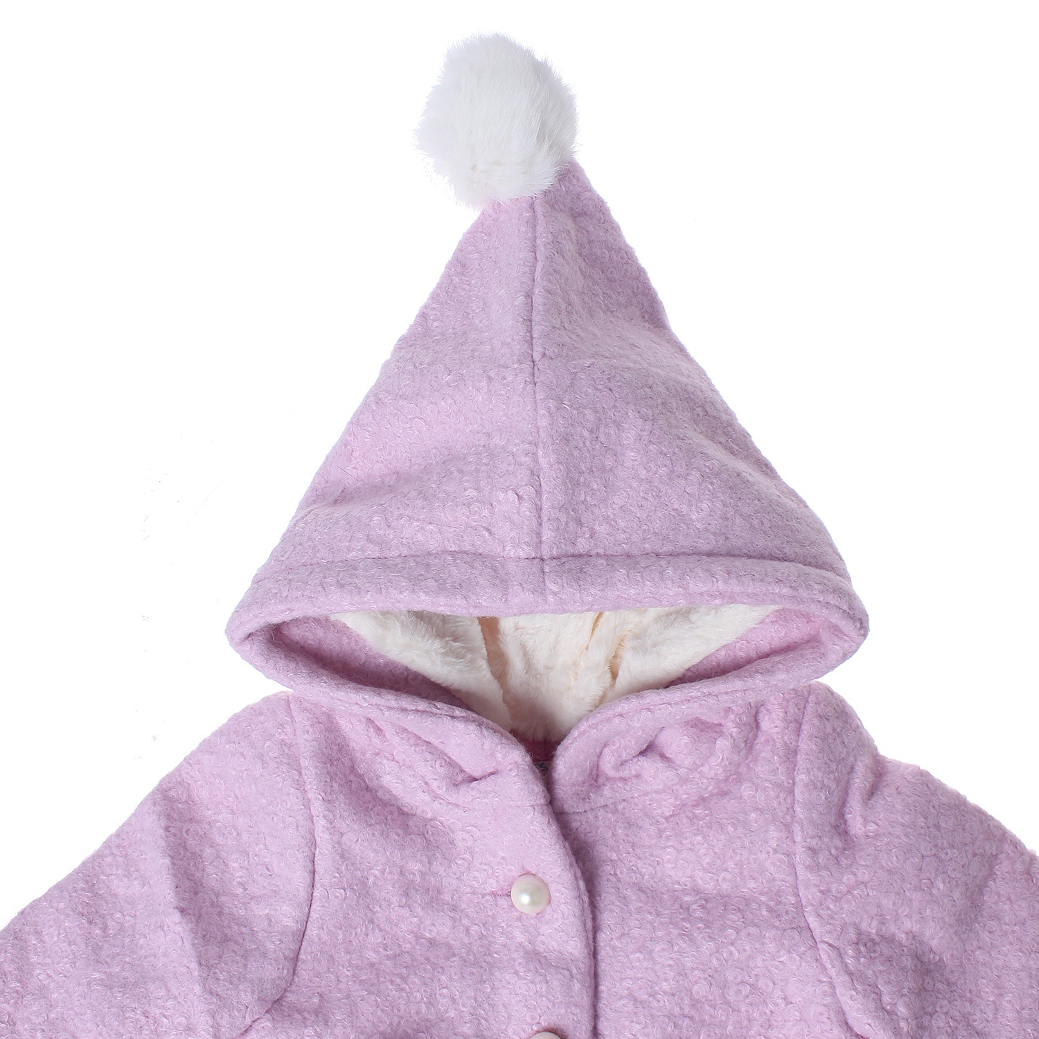 Áo khoác dạ hồng thêu hình mèo cho bé gái hình 2