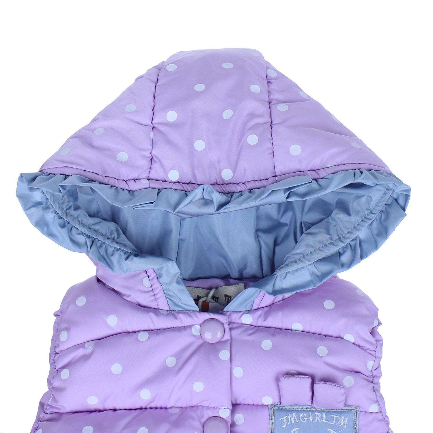 Áo gile phao bé gái túi hình tim hình 2