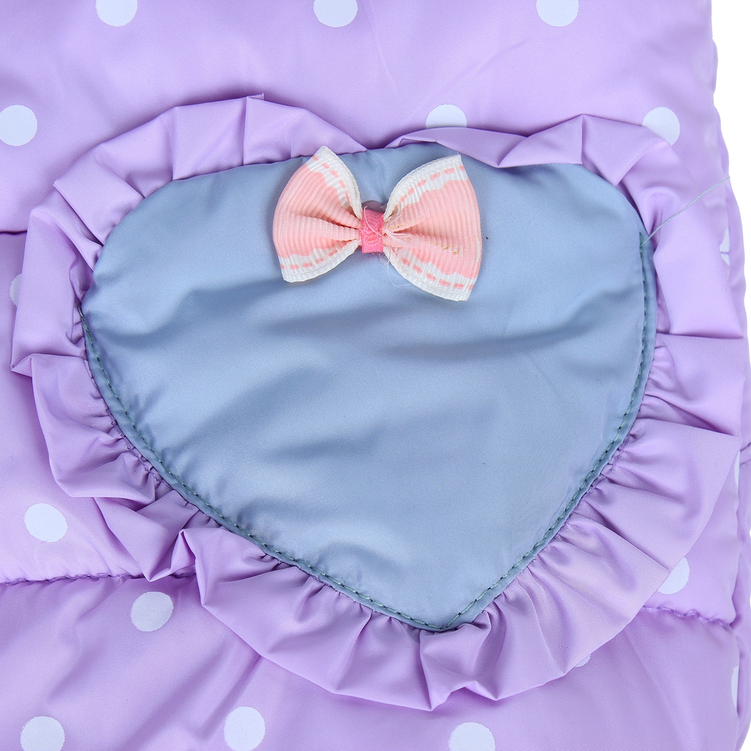 Áo gile phao bé gái túi hình tim hình 4