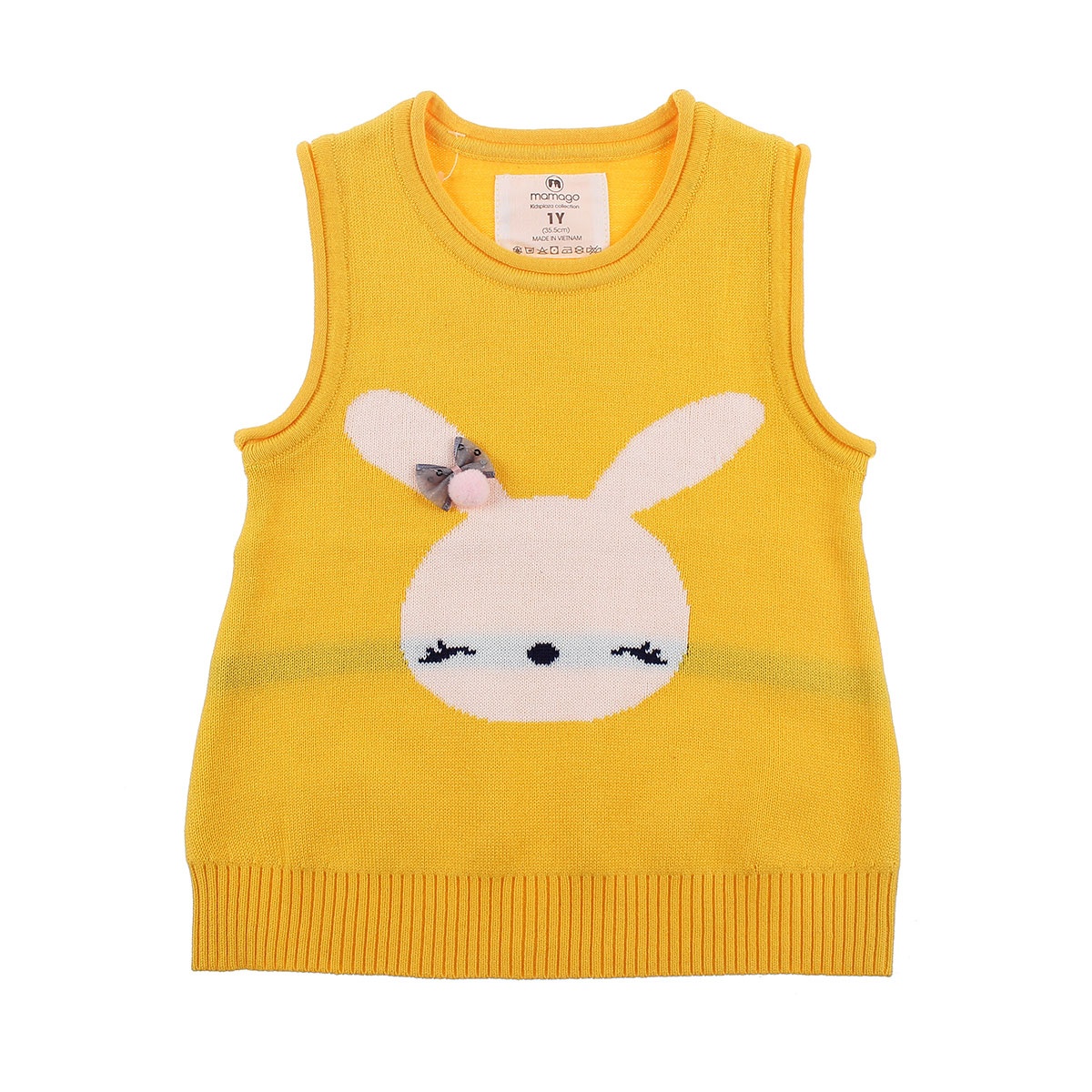 Áo len bé gái gile Mamago in hình mặt thỏ HN19D (Vàng) hình 1