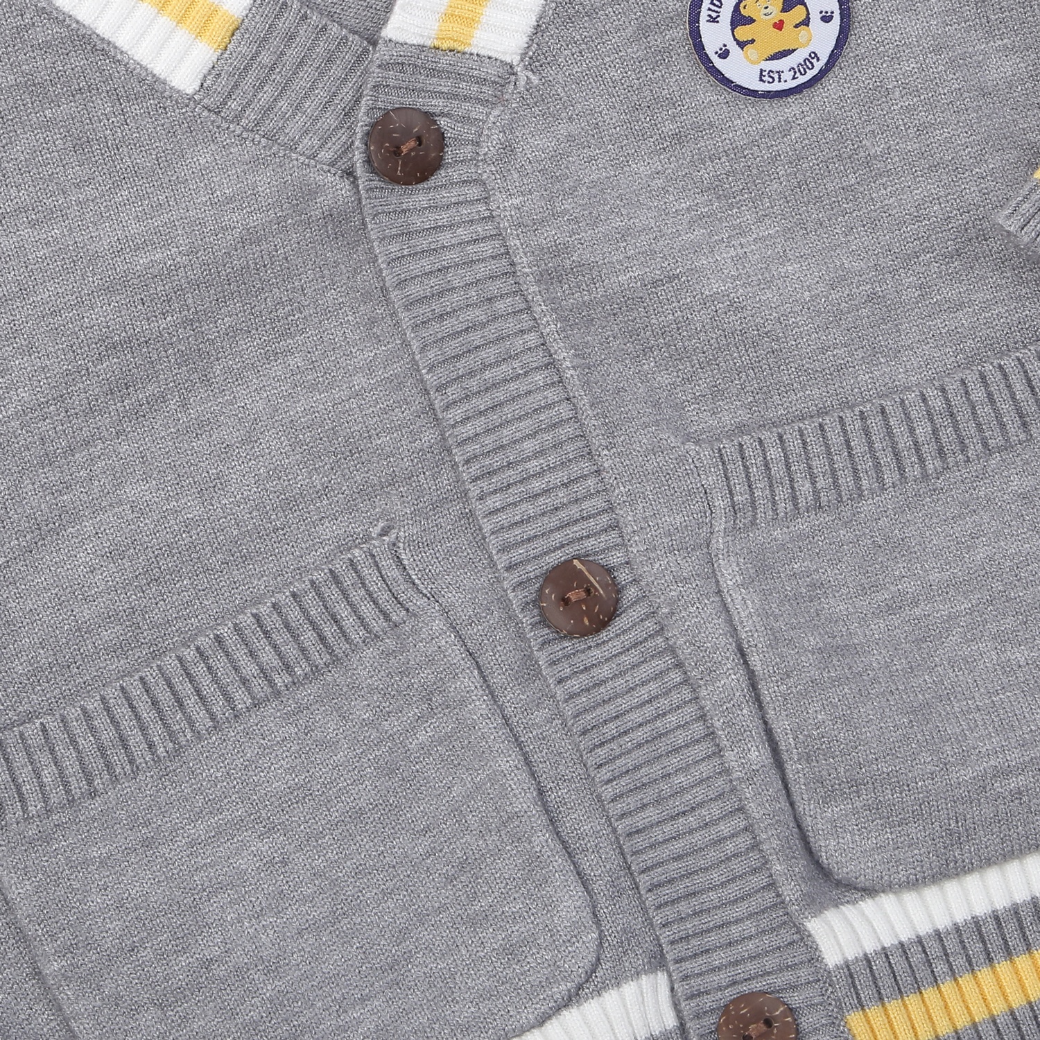 Áo len cho bé 3 sọc tay KidsPlaza HN24D (Màu ghi) hình 2