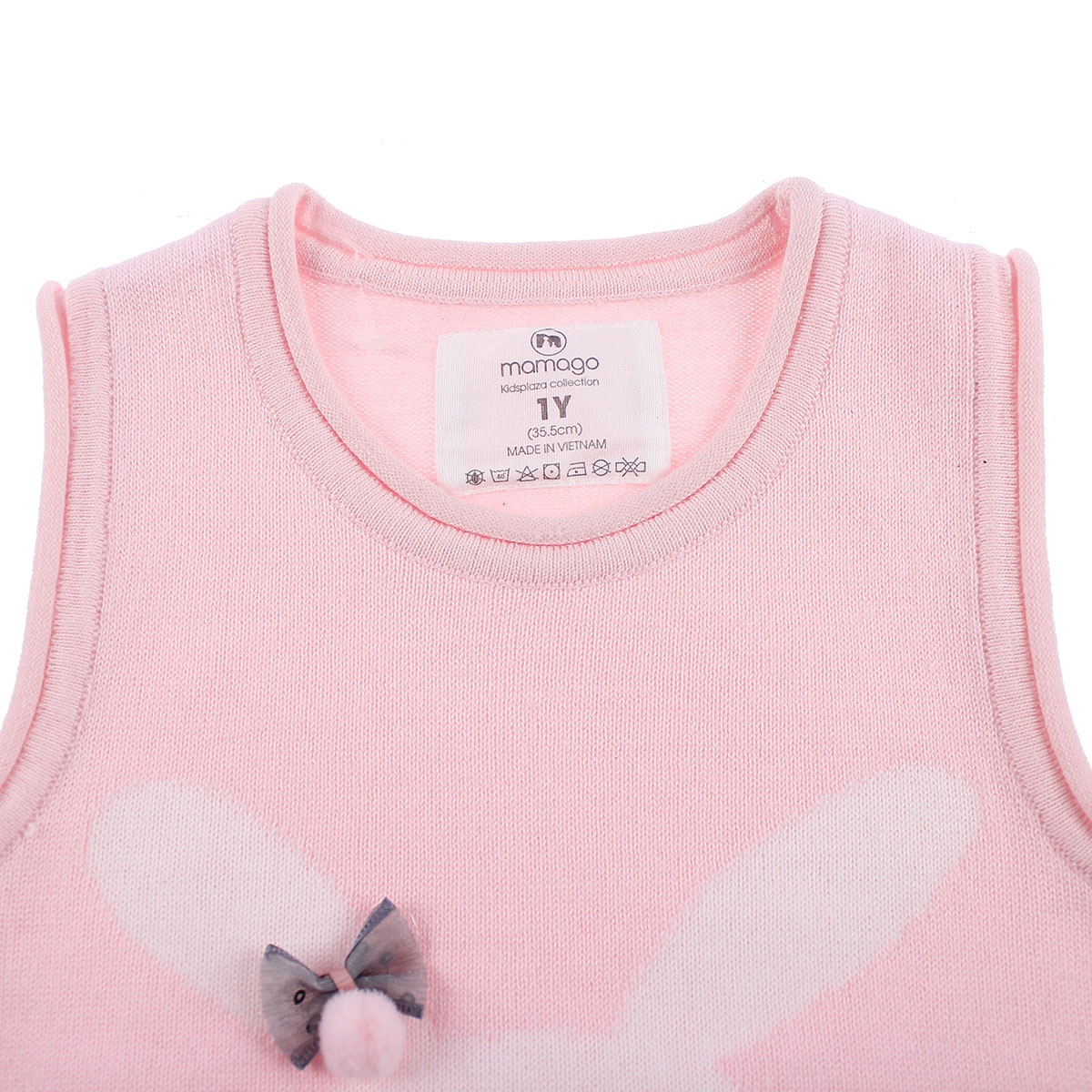 Áo len cho bé gái gile Mamago in hình mặt thỏ HN19D (Hồng) hình 2