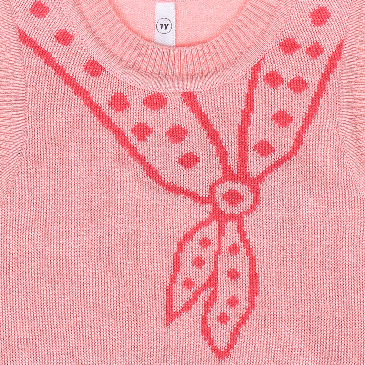 Áo len gile bé gái khăn quàng Mamago (Hồng phấn) hình 1