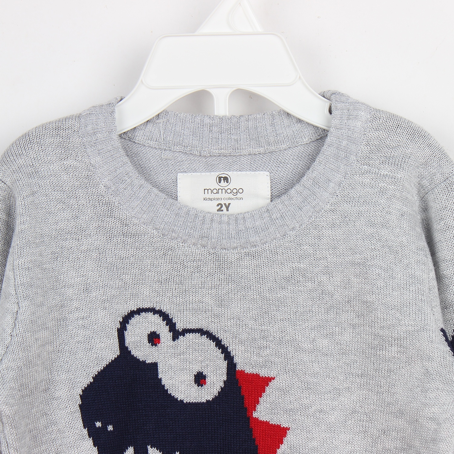 Áo len thời trang cho bé trai in hình khủng long Mamago (Ghi) hình 3