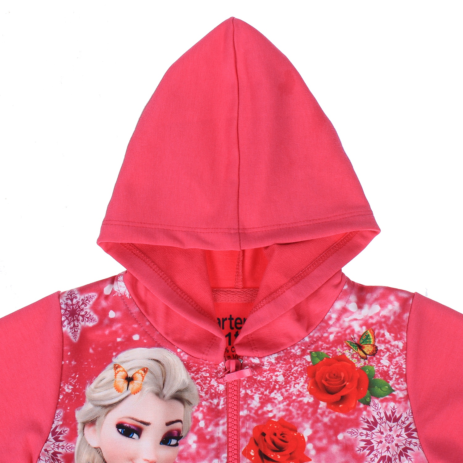 Áo nỉ bé gái khóa kéo có mũ in hình công chúa Elsa  hình 4