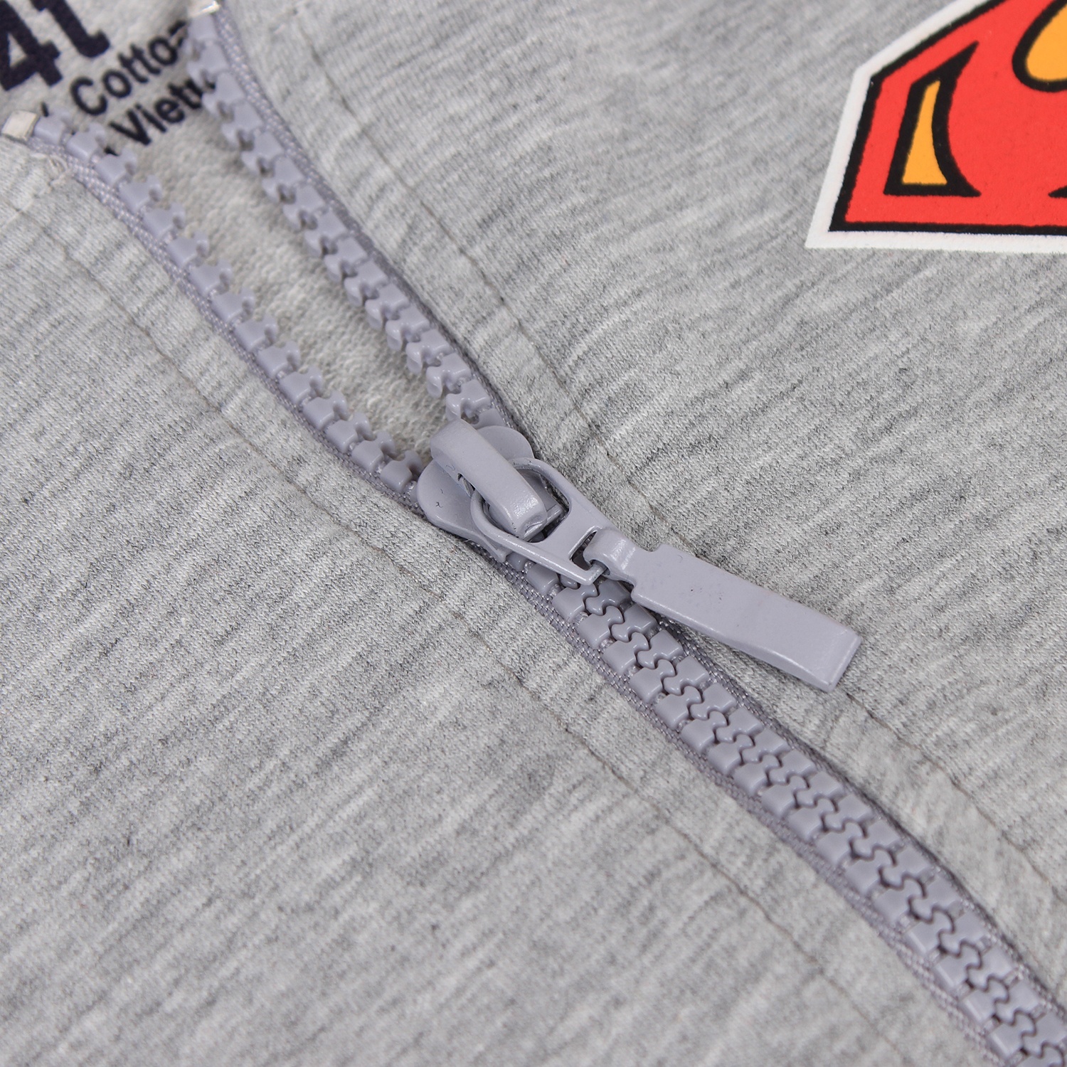 Áo nỉ bé trai khóa kéo có mũ in logo Superman hình 2