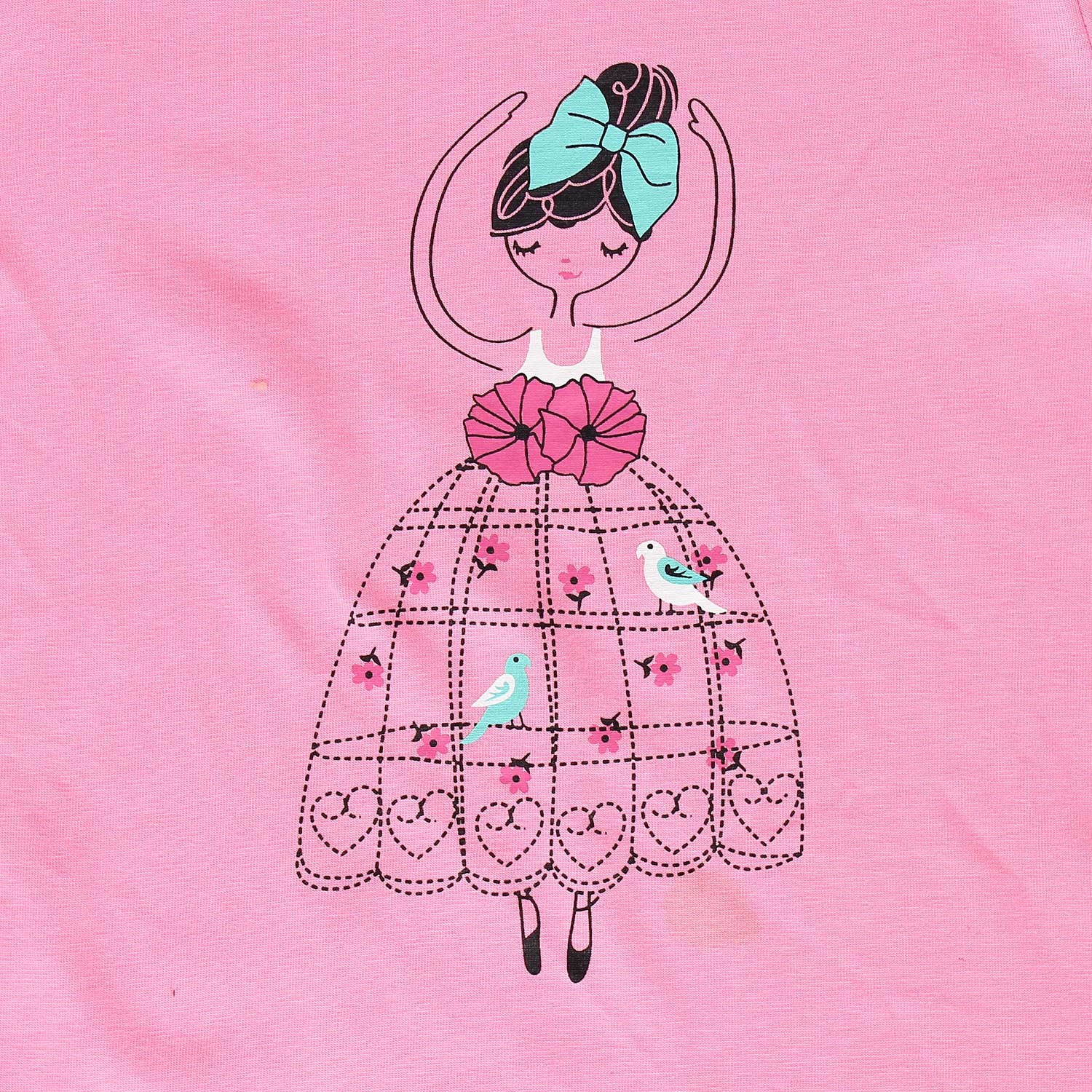 Áo tay dài bé gái in cô gái múa ballet Kiza (Hồng) hình 1