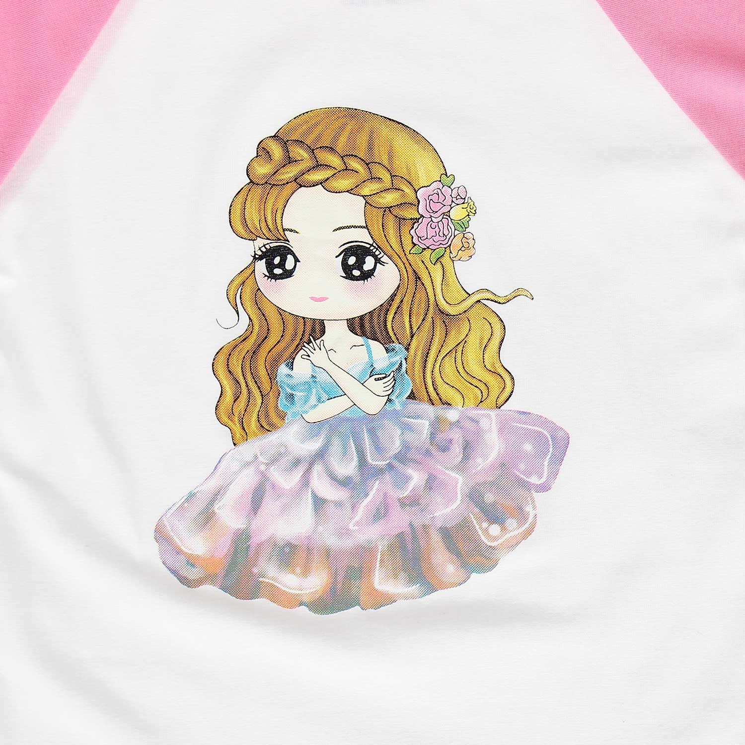 Áo tay dài bé gái in công chúa Kiza (Hồng) hình 2