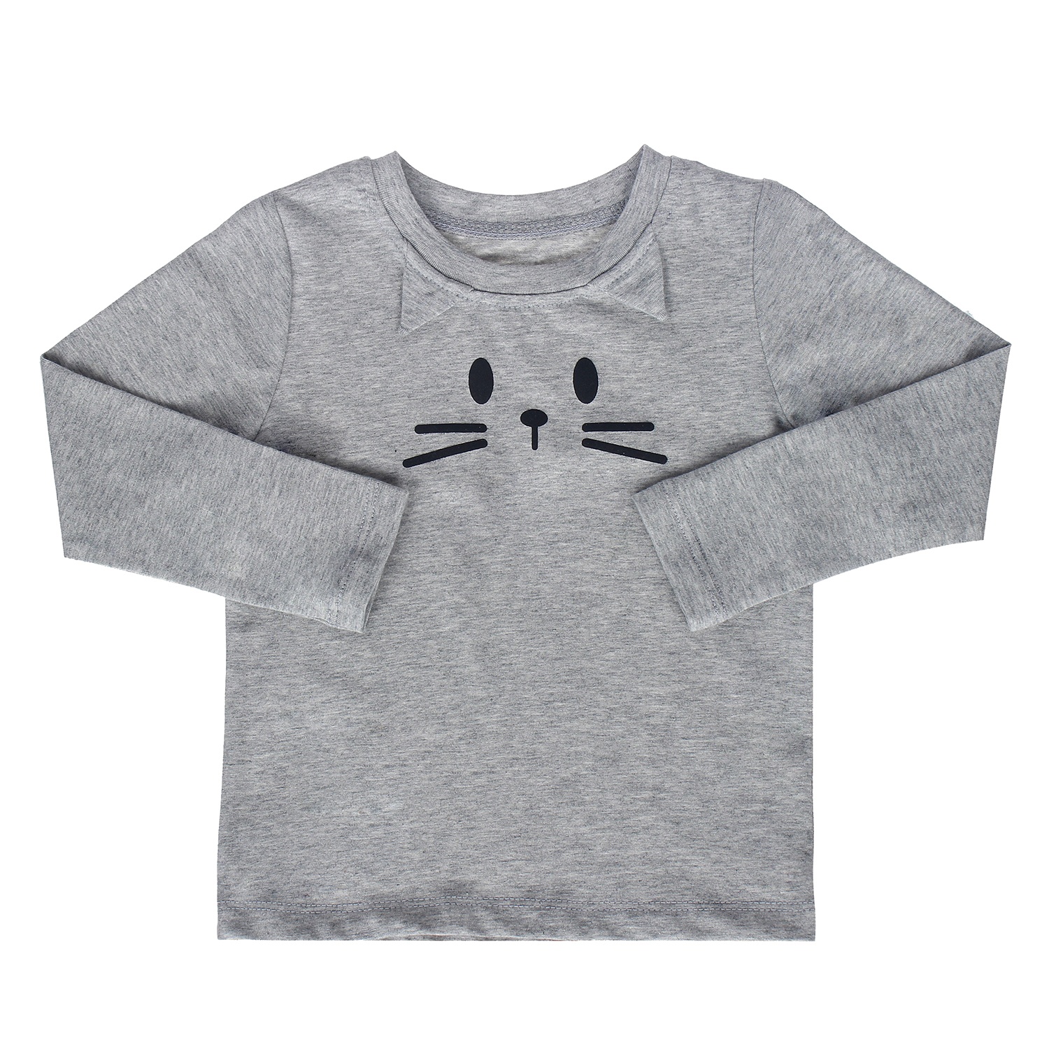 Áo tay dài bé gái Kiza in hình mặt mèo ngộ nghĩnh hình 3