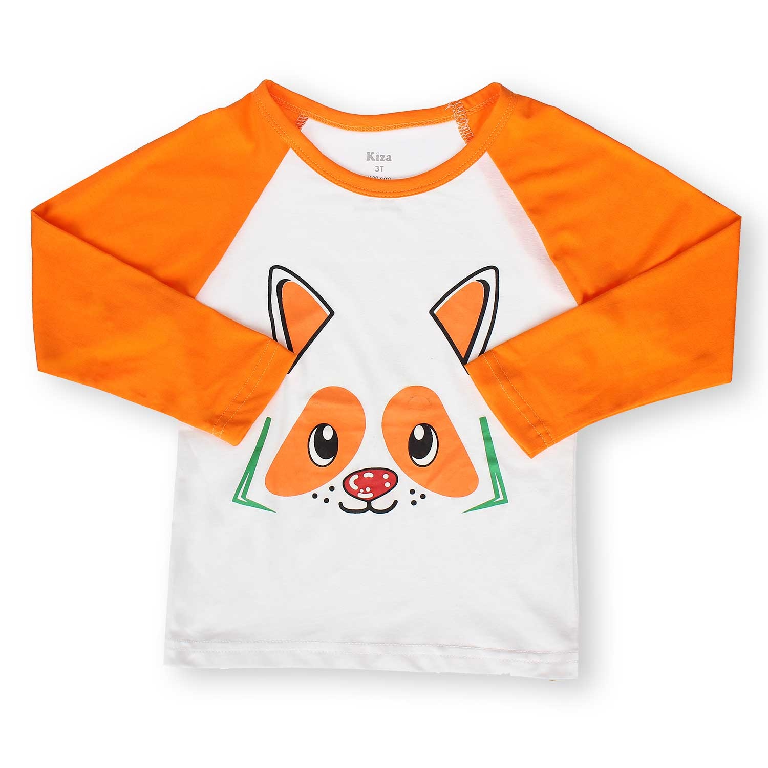 Áo tay dài bé trai in hình mặt cún Kiza tay vàng hình 1