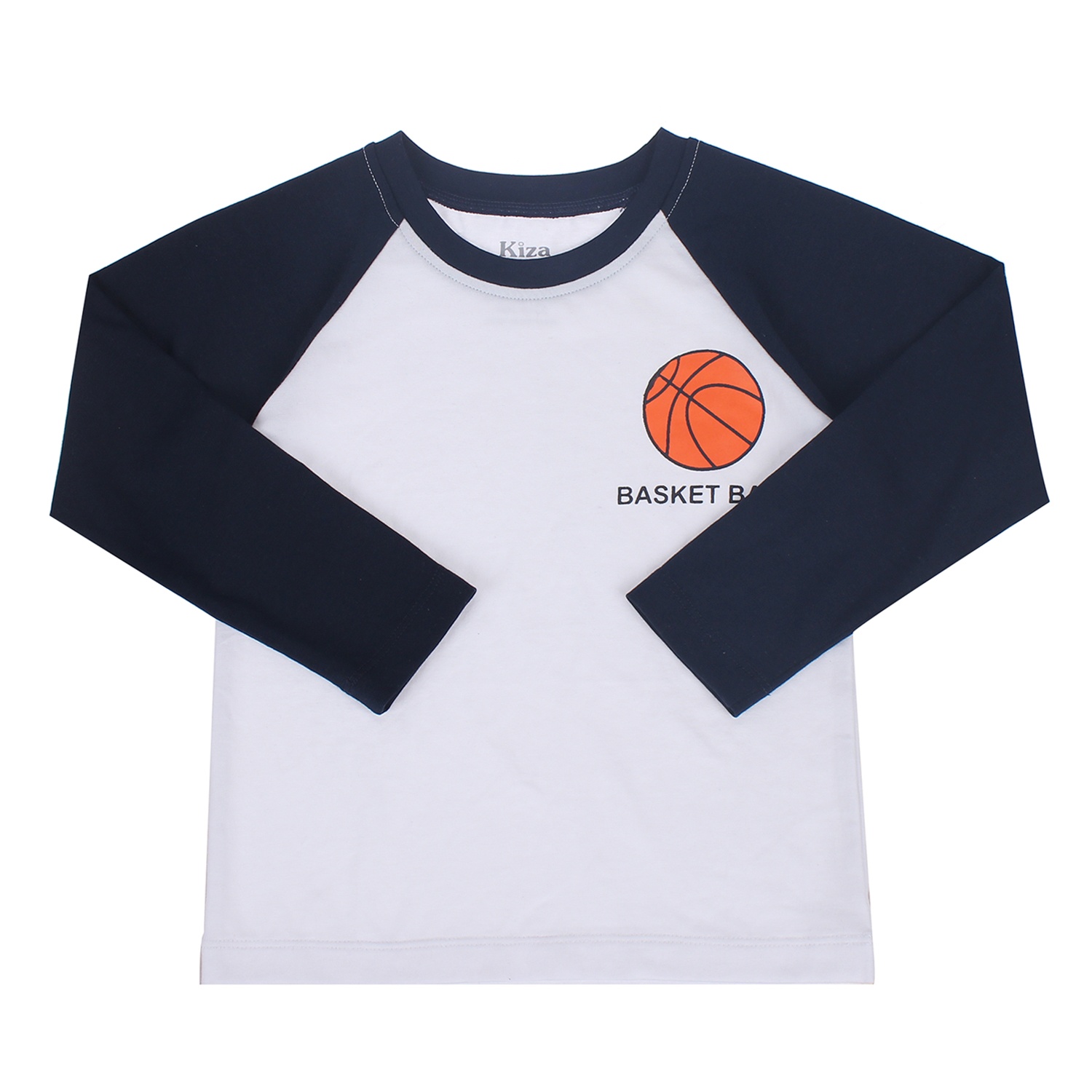 Áo tay dài bé trai Kiza in hình bóng football tay phối màu hình 1