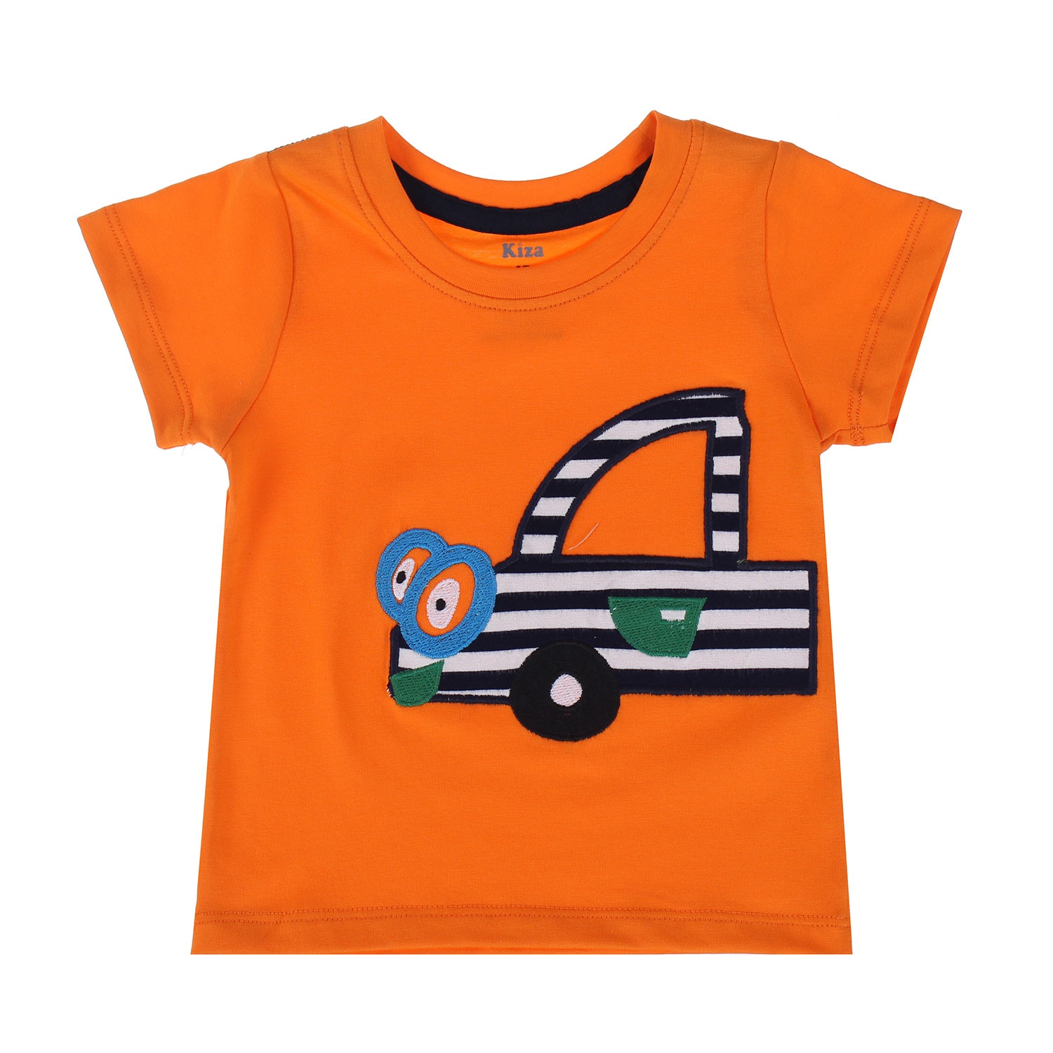 Áo tay ngắn bé trai in hình ô tô kẻ Kiza  hình 1
